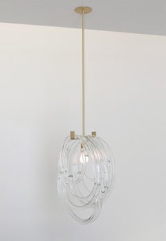 Glass Brass Lasso 1.0 Light Pendant
