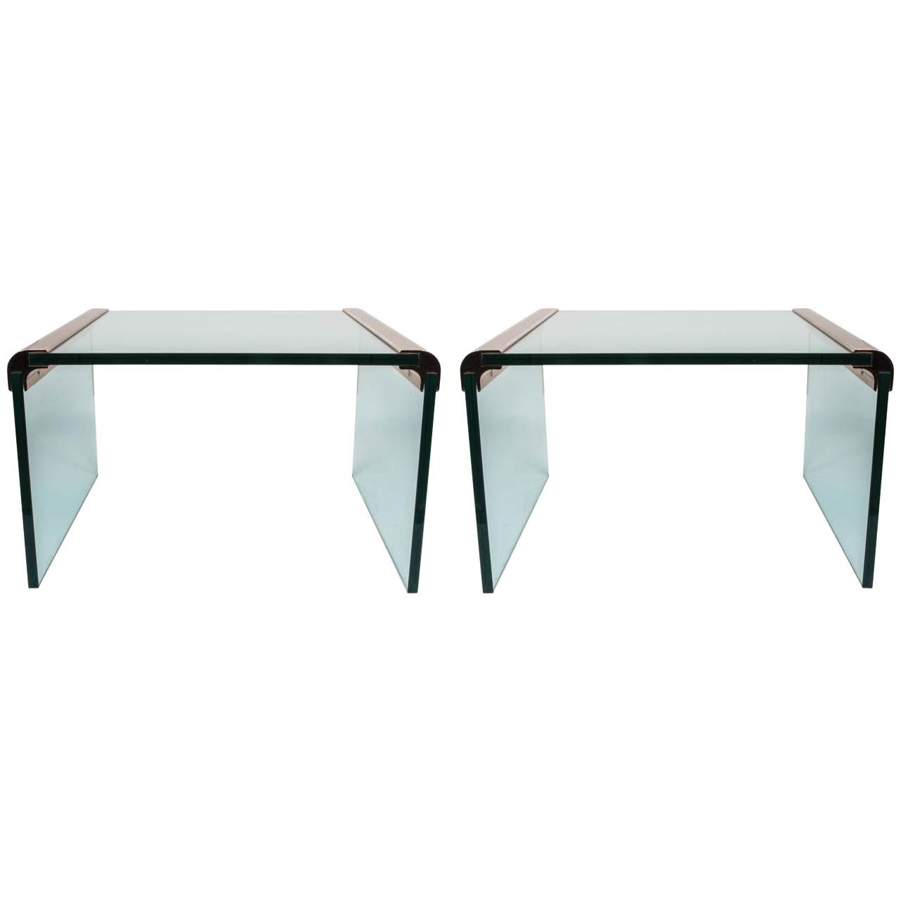 Glass & Brass End Table by Pace International (2 available; priced individually)