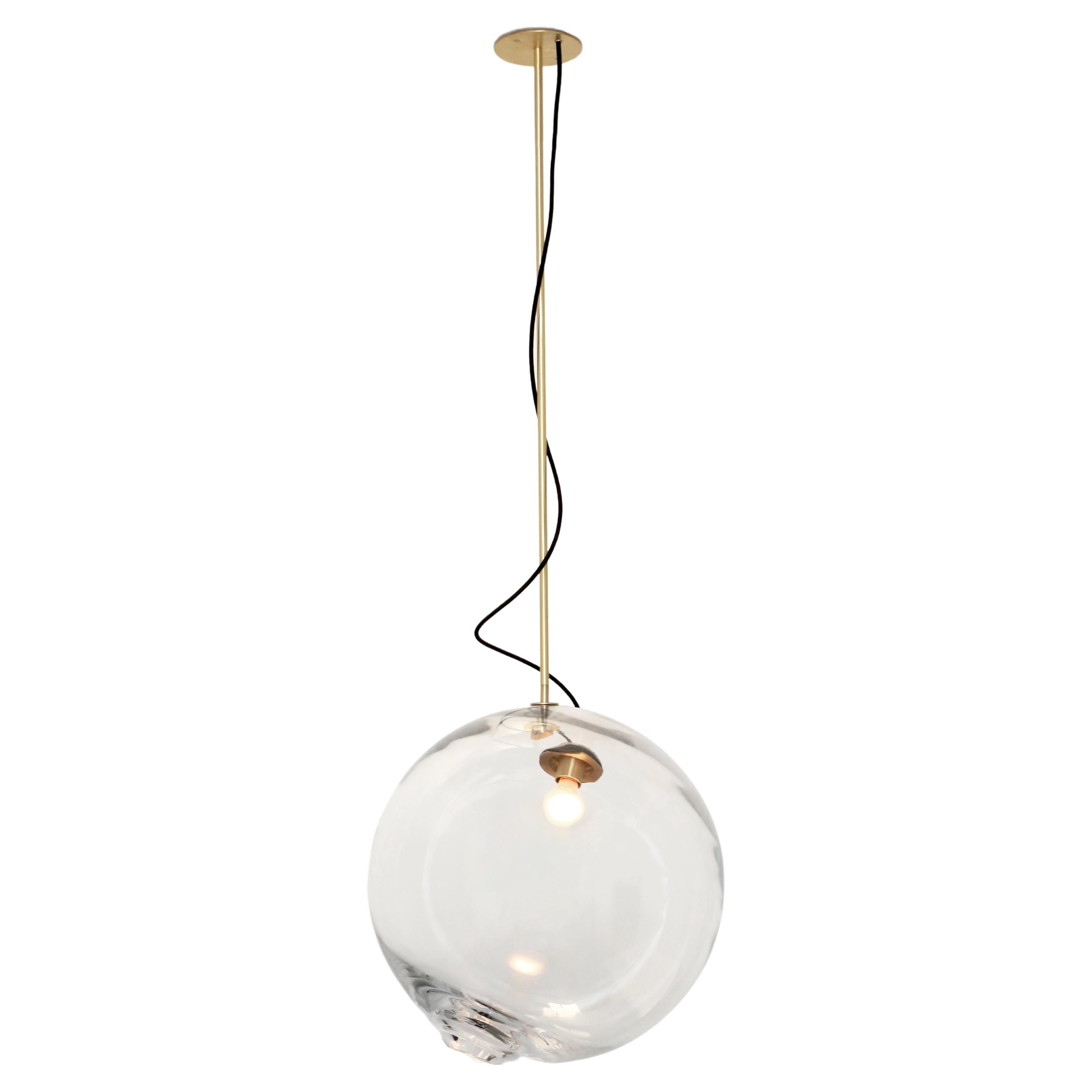 Glass Brass Float 2.0 Light Pendant 16" For Sale
