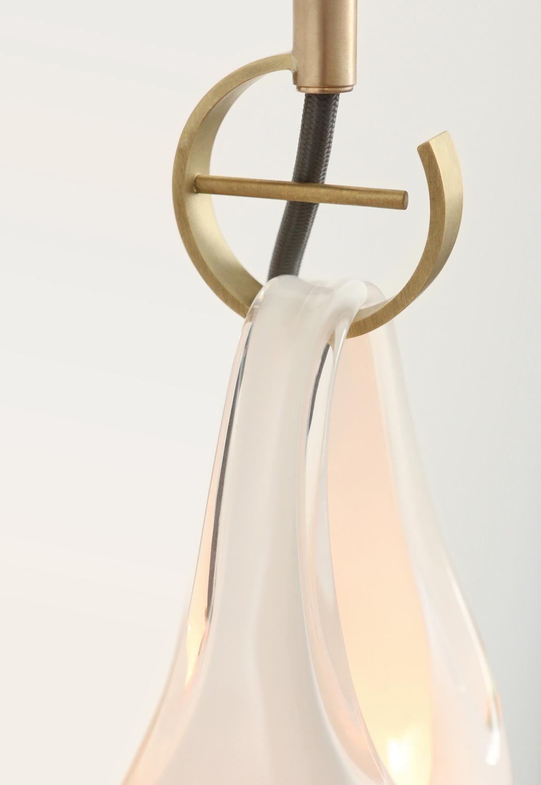 Modern Glass Brass Hold 18 Sconce Light For Sale