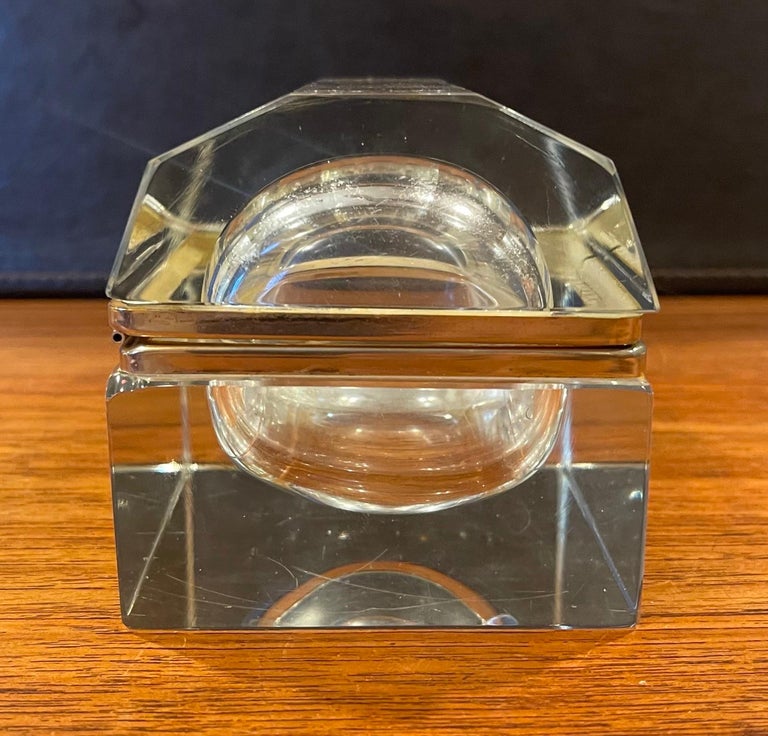 Glass and Brass Lidded Trinket Box For Sale at 1stDibs