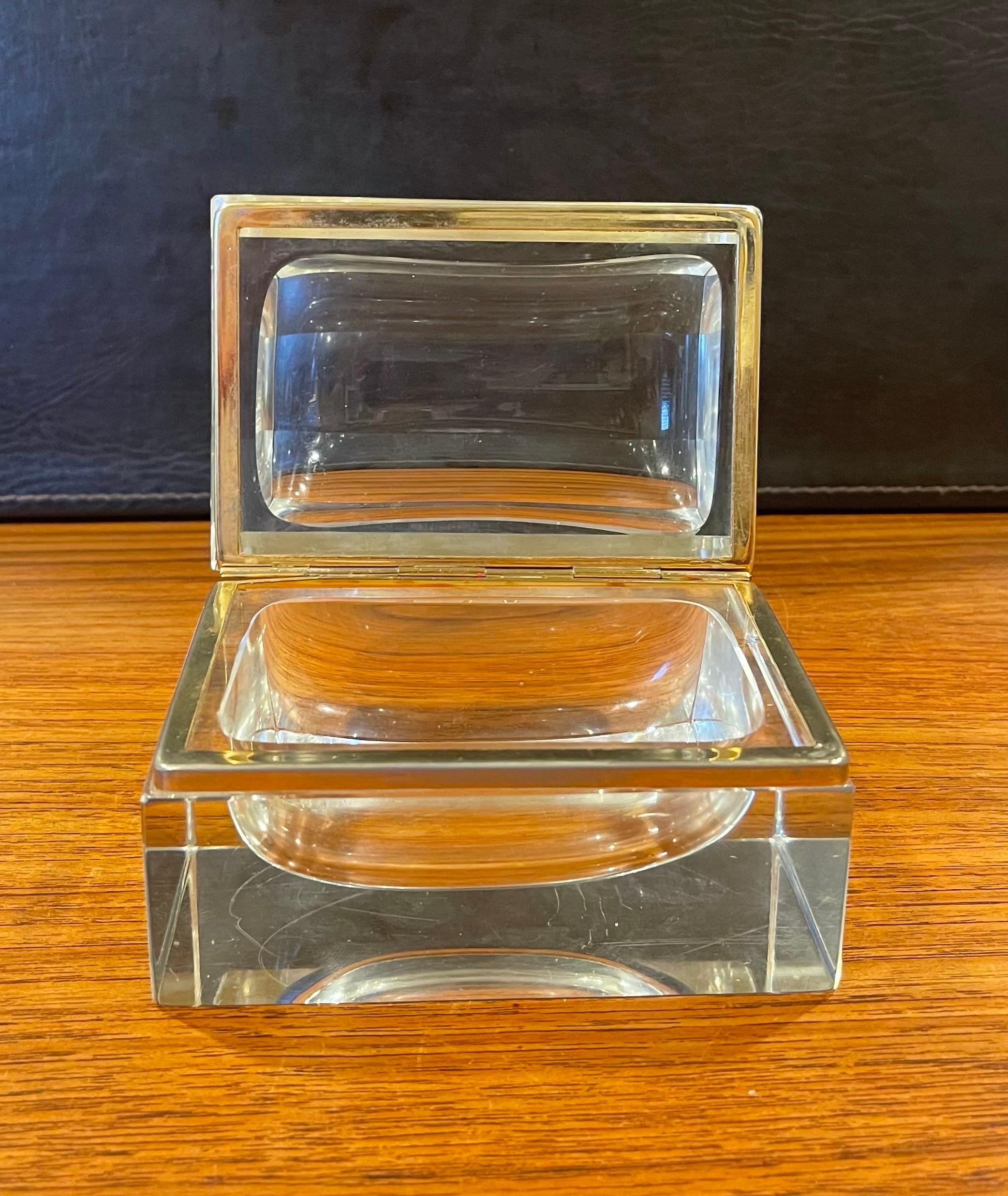 Glass & Brass Lidded Trinket Box For Sale 10
