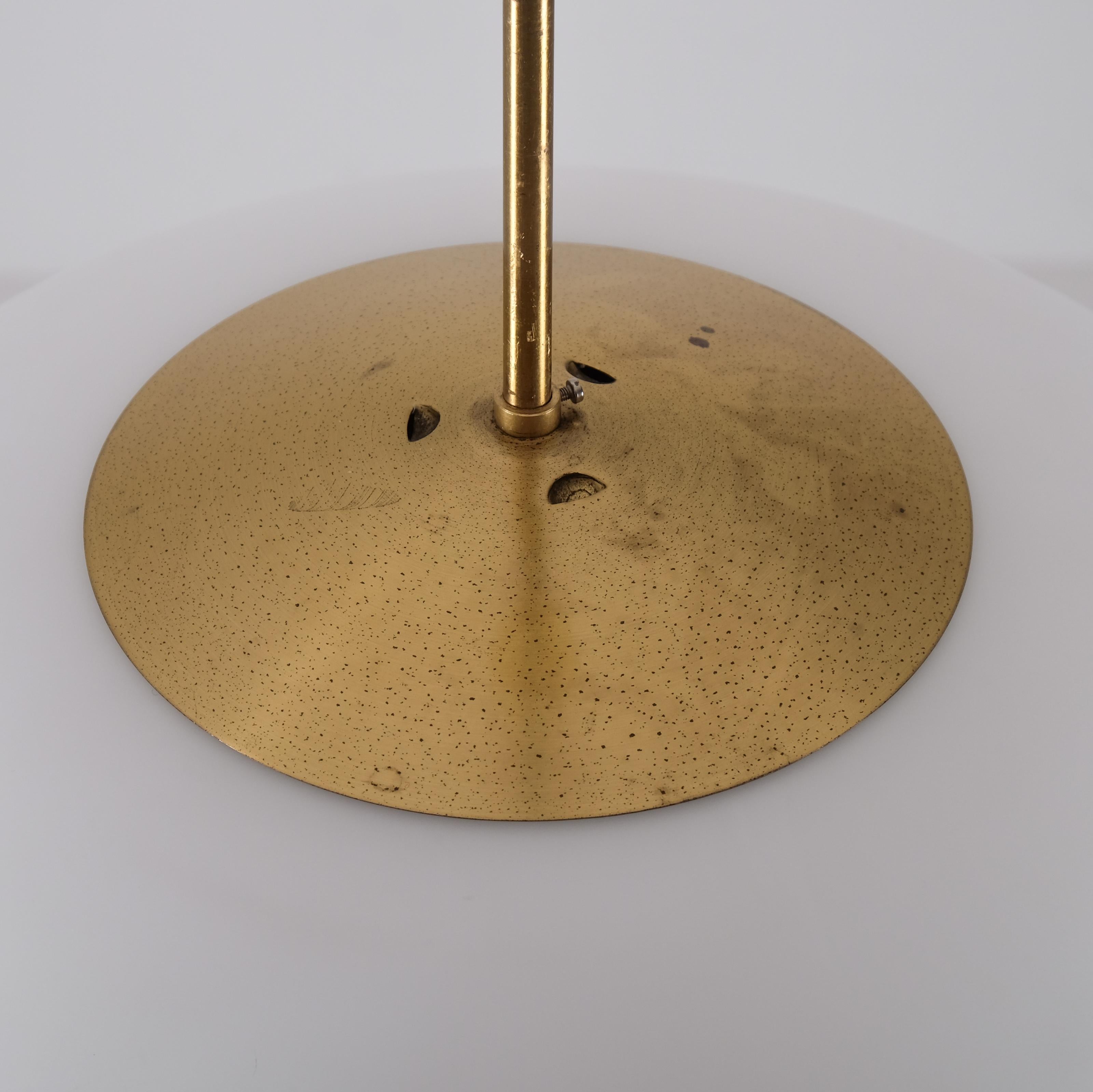 Glass & Brass pendant, Sweden, 1960s In Good Condition For Sale In Stockholm, SE