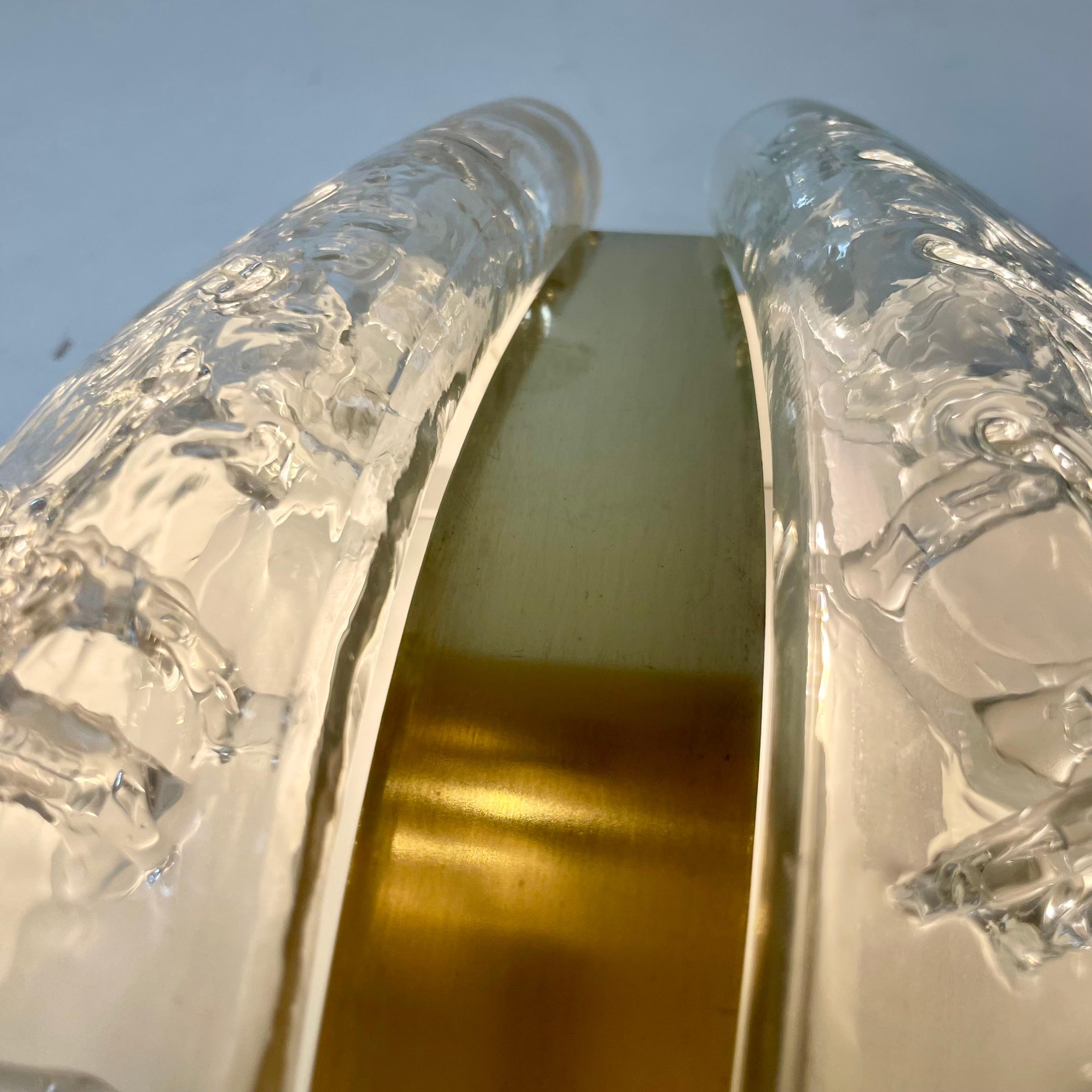 Glass & Brass Sconces by Doria, 1960s en venta 10