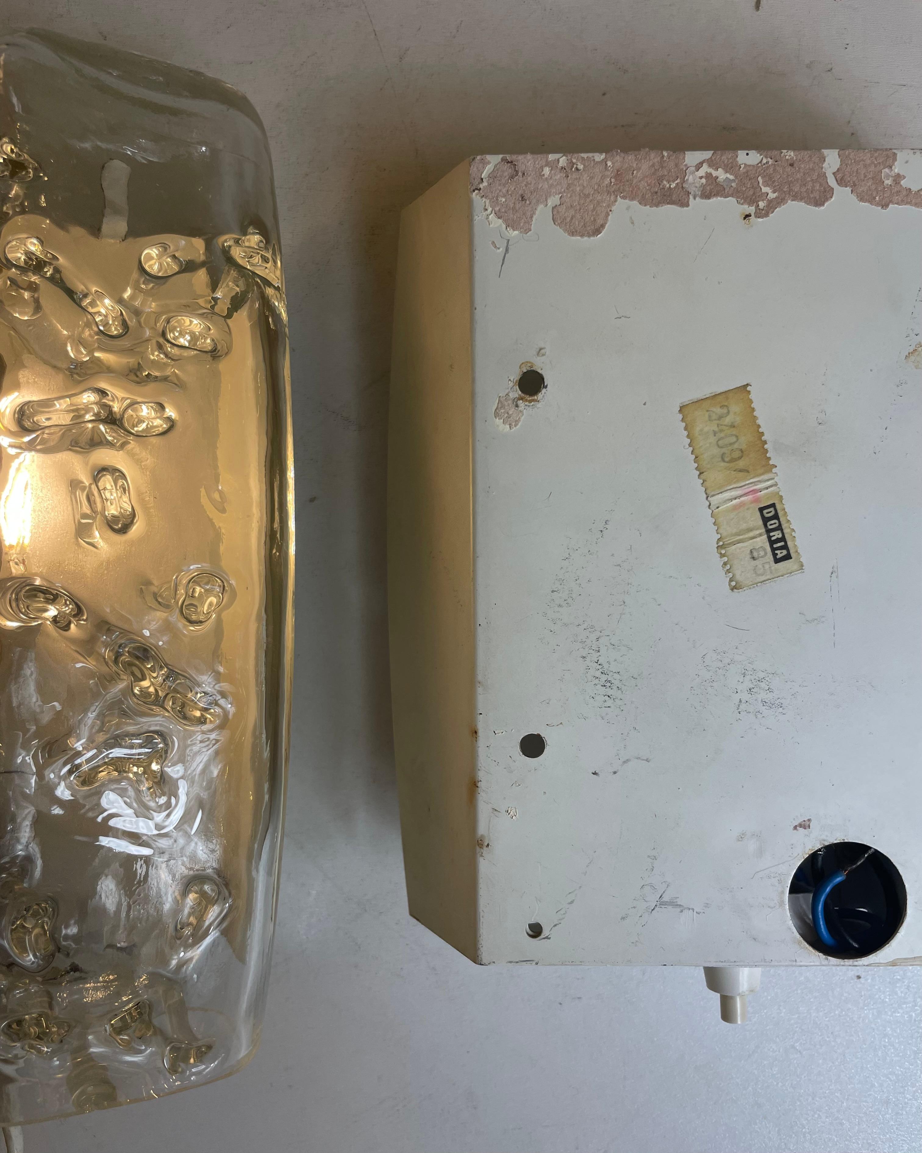 Glass & Brass Sconces by Doria, 1960s en venta 12