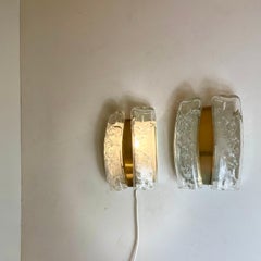 Moderne Wandleuchter aus Glas und Messing von Doria, Deutschland, 1960er Jahre