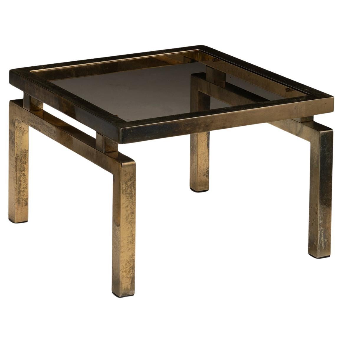 Tables d'appoint en verre et laiton, Italie 1970