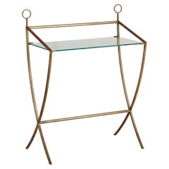 Glass + Brass Side Table, Italy