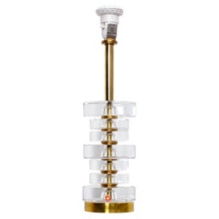 Glass 
Brass Table Lamp by Carl Fagerlund for Orrefors, Sweden