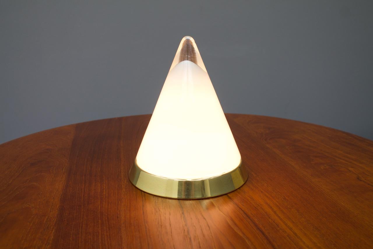 Glass and brass table Lamp by Doria Germany 1970s.
Very good condition.