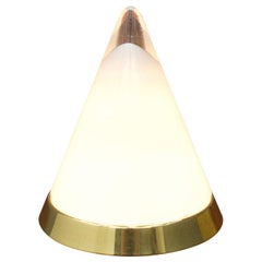 Glass and Brass Table Lamp by Doria, Germany, 1970s