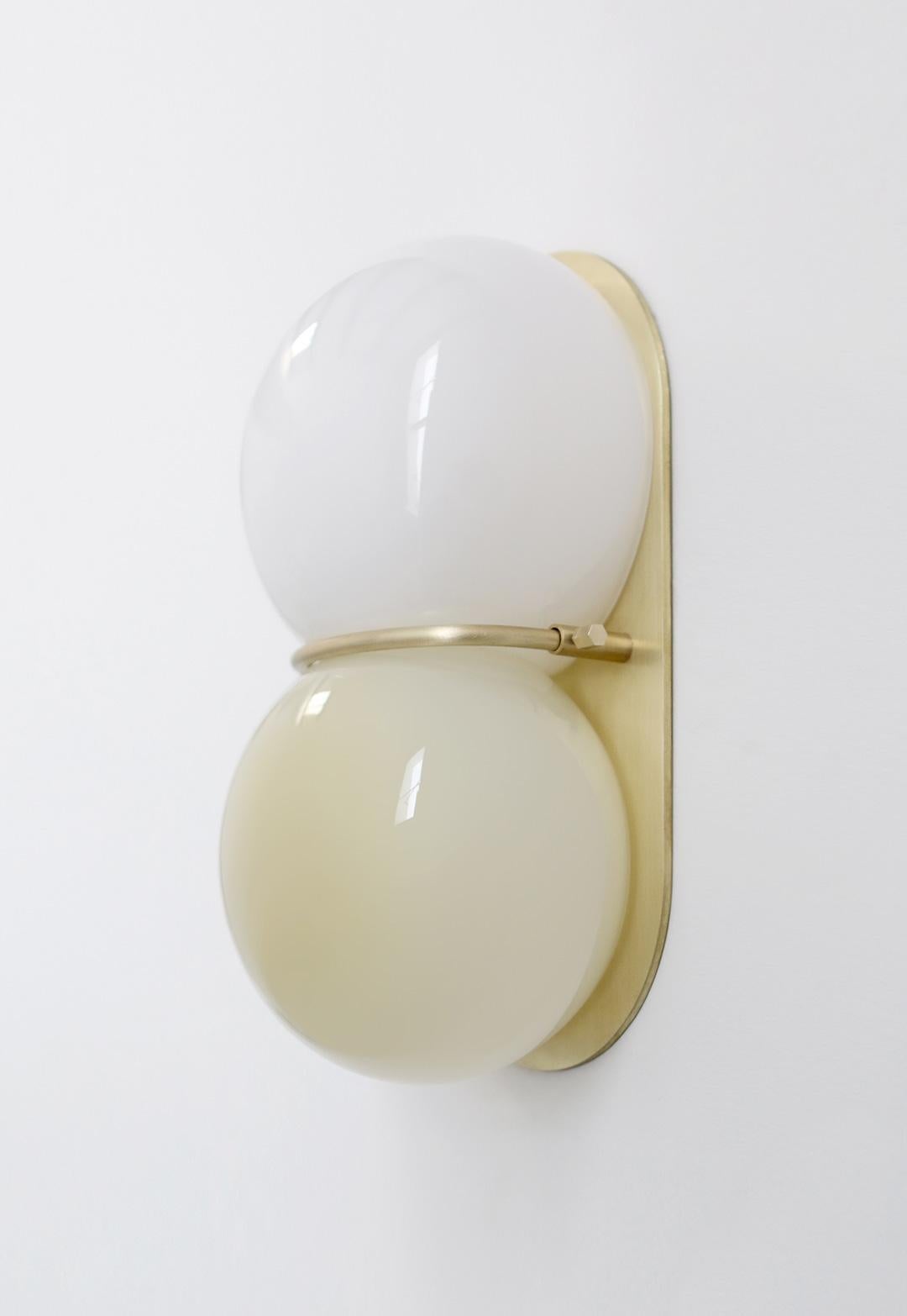 Czech Glass Brass Twin 1.0 Sconce Light For Sale