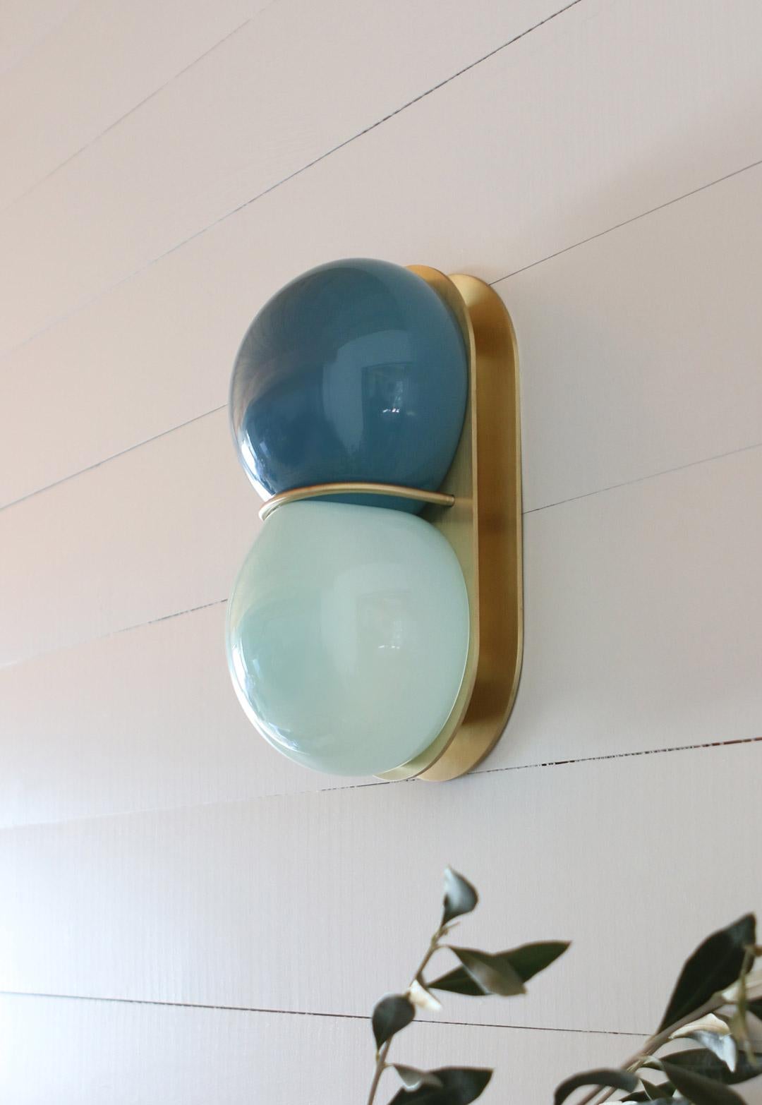 Czech Glass Brass Twin 2.0 Light Sconce / Ceiling For Sale