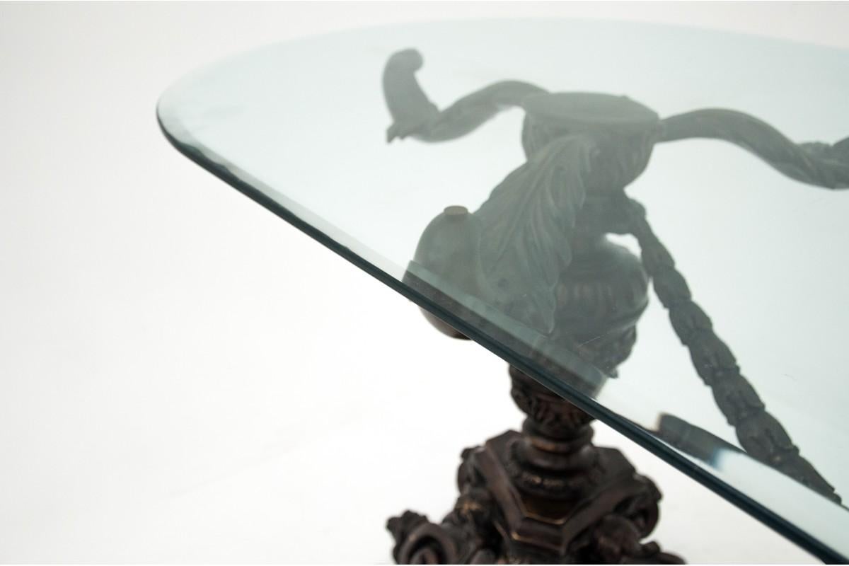 Glass Bronze Table, Mid-20th Century 2