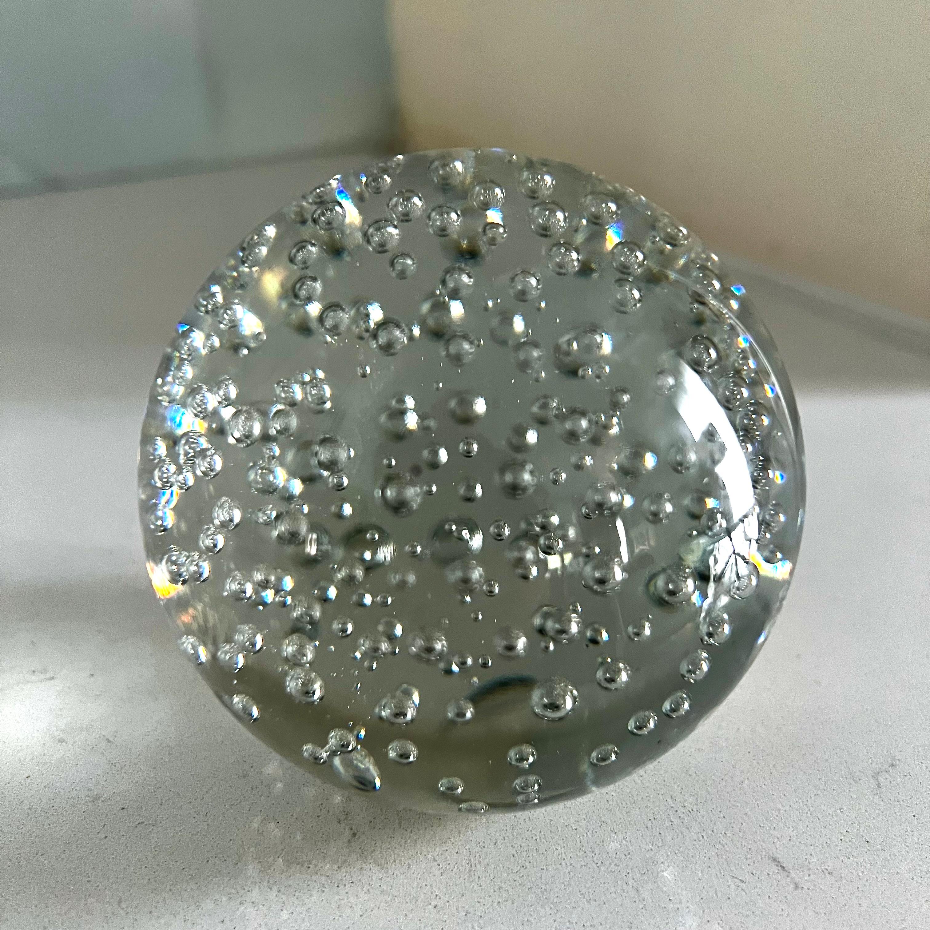 Mid-Century Modern Glass Bubble Paperweight