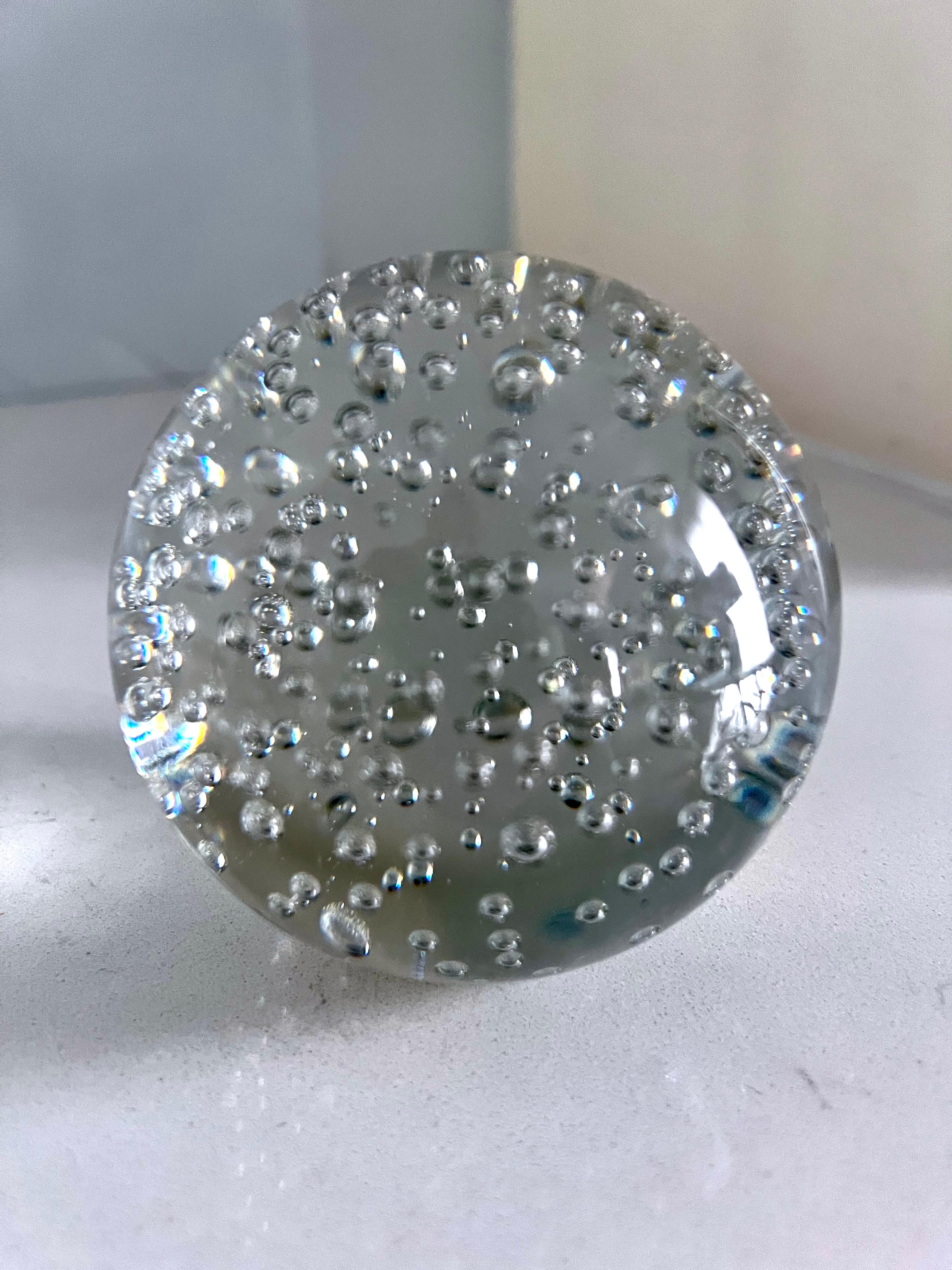 Italian Glass Bubble Paperweight