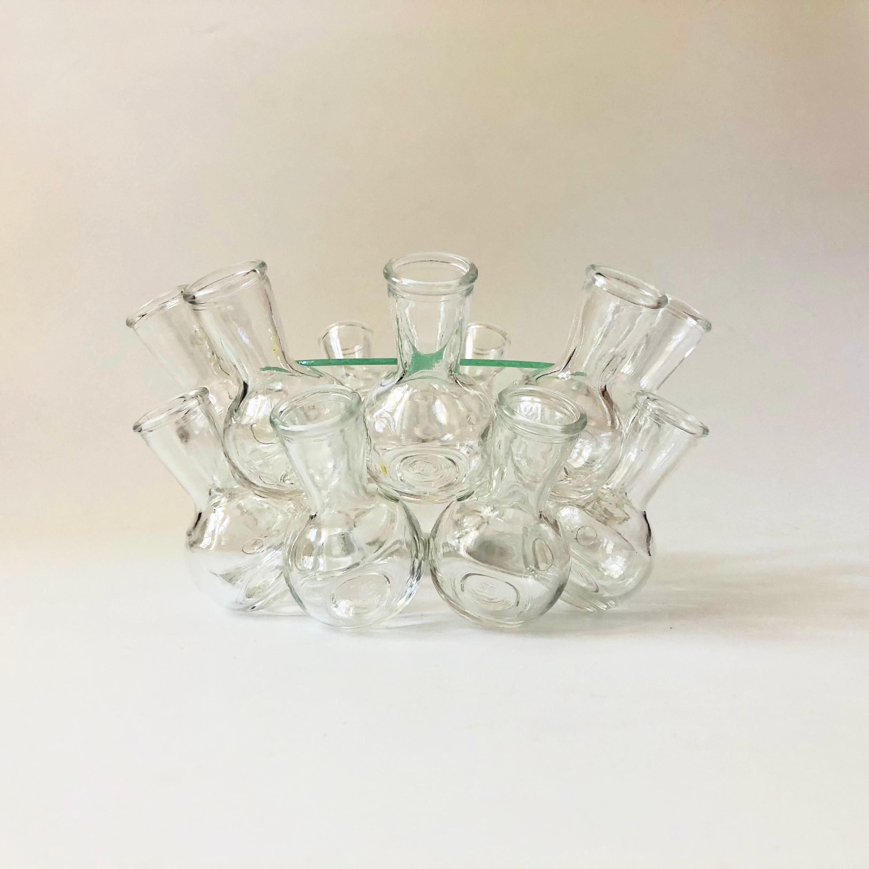 Glass Bud Vase Cluster Plant Stand For Sale 1