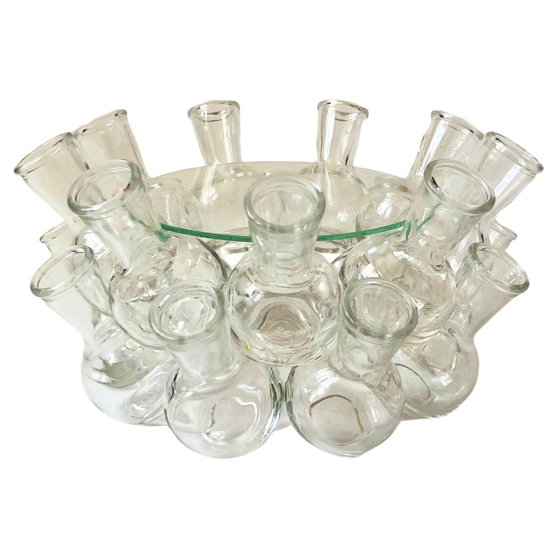 Glass Bud Vase Cluster Plant Stand For Sale