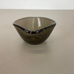 Glass Bullicante "Green" Bowl Element Shell by Venini Murano attrib., Italy 1970