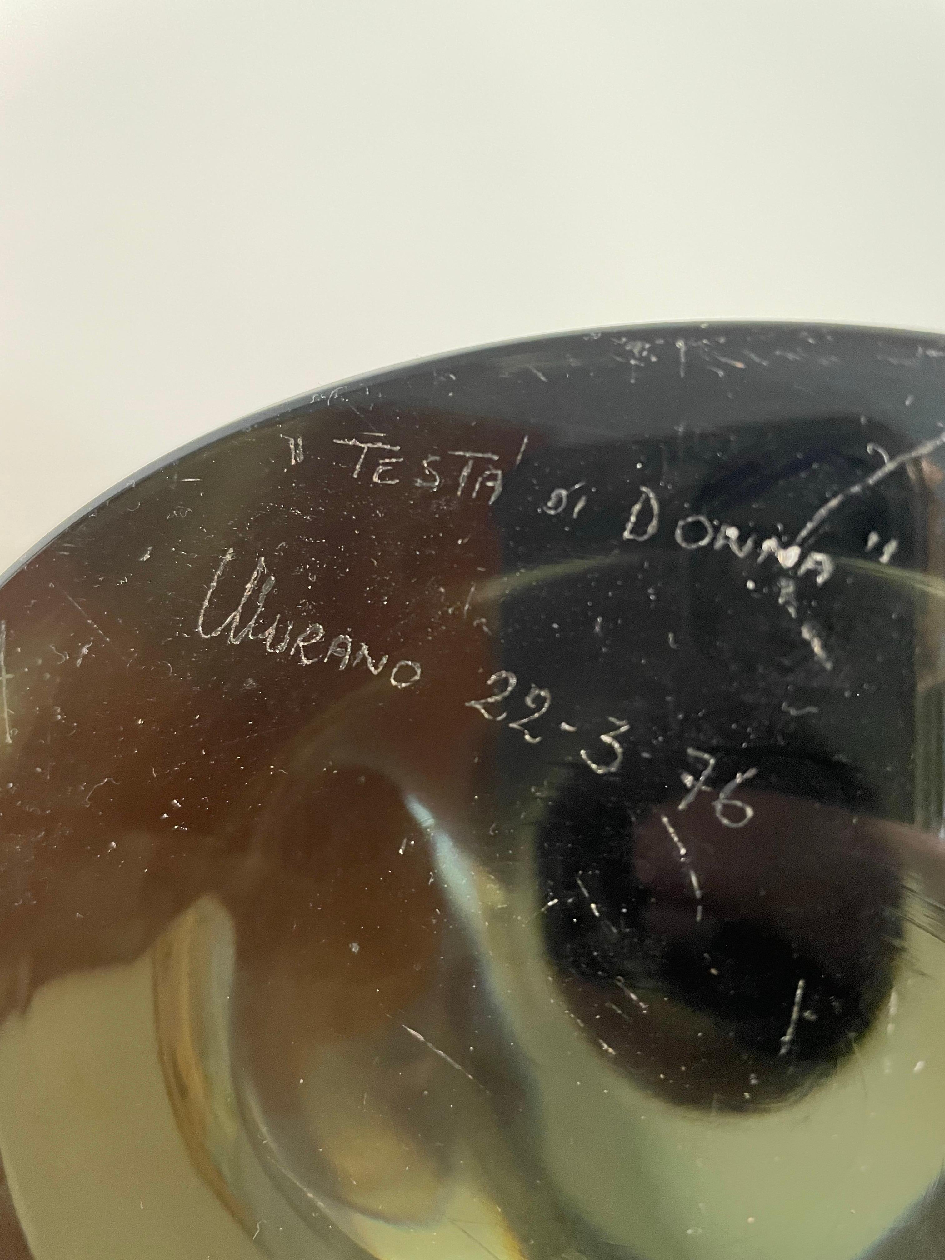 Mid-Century moderno Busto in vetro di Livio Seguso, 1976 in vendita