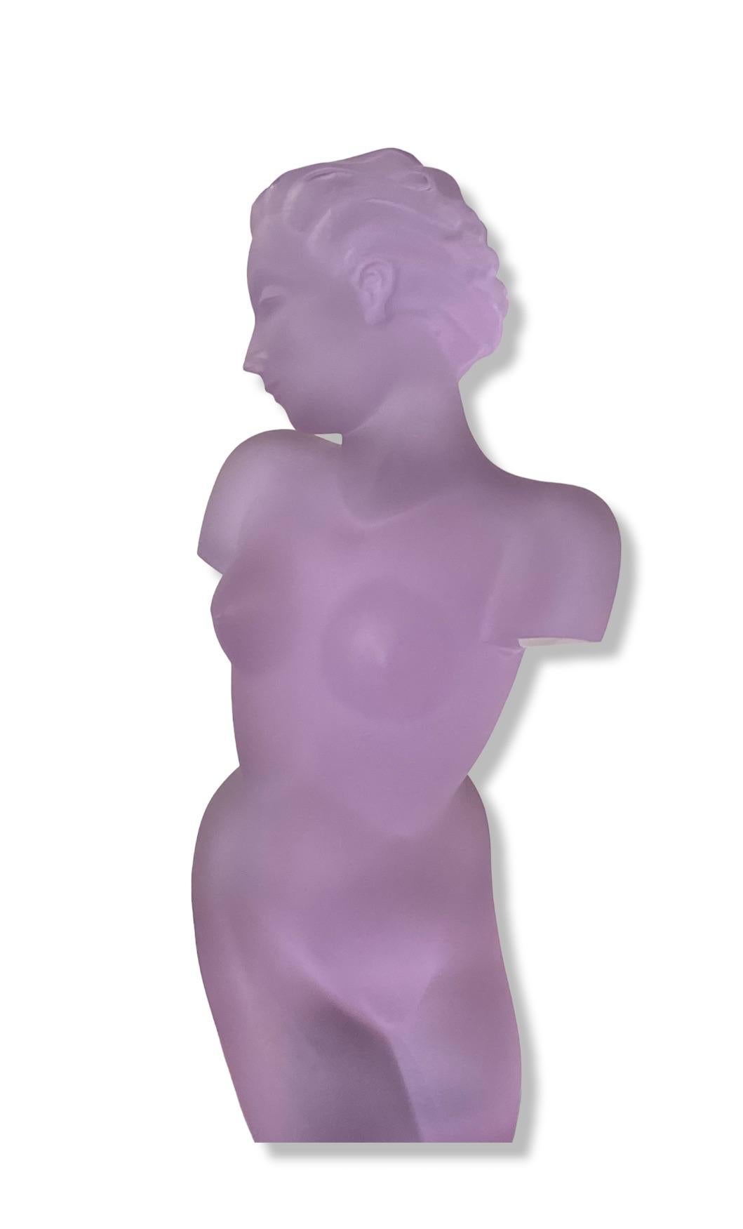 Glass Bust in Purple by Eleon Von Rommel In Good Condition In Saint ouen, FR