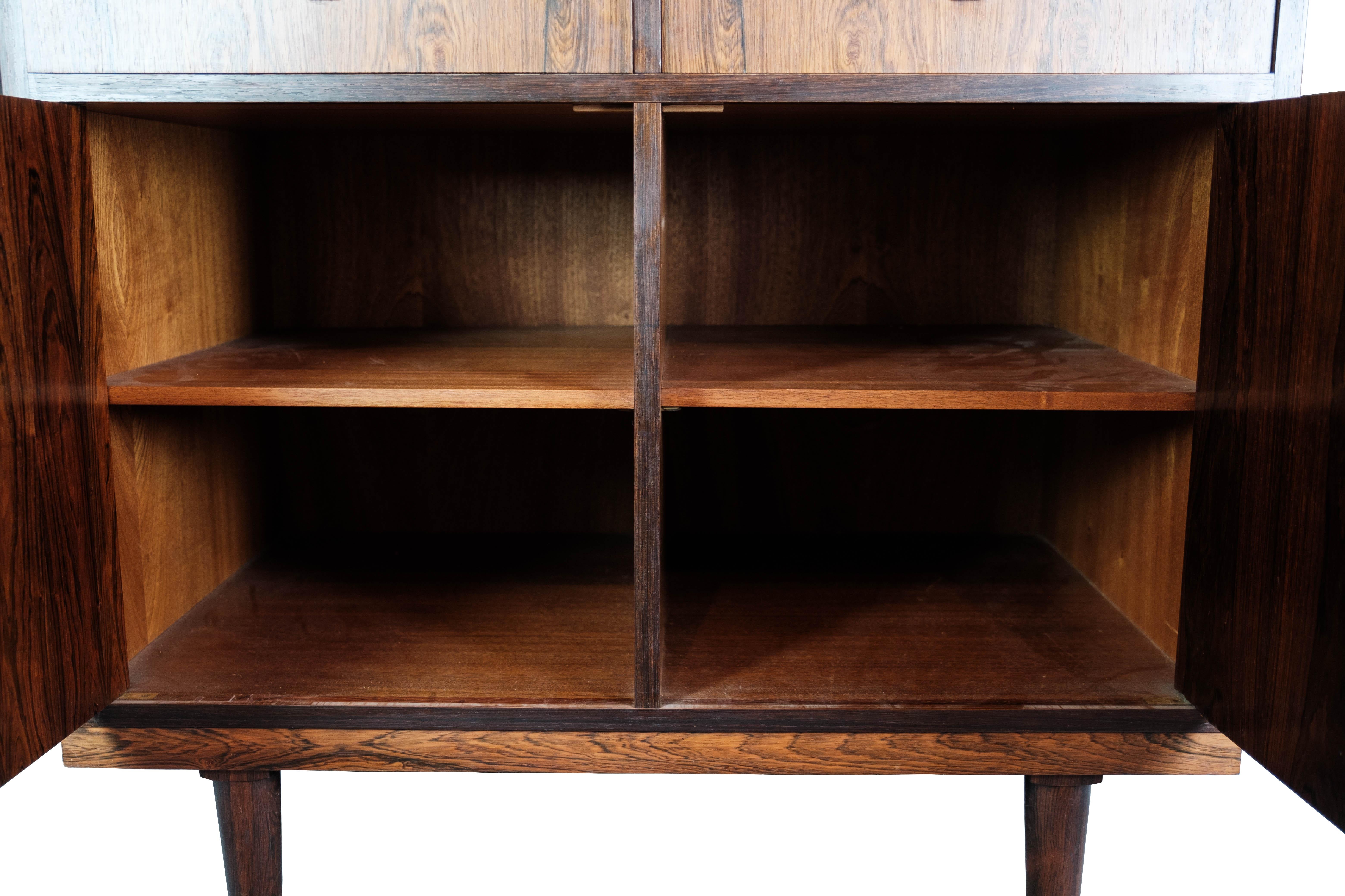 Mid-20th Century Glass Cabinet in Rosewood of Danish Design from the 1960s