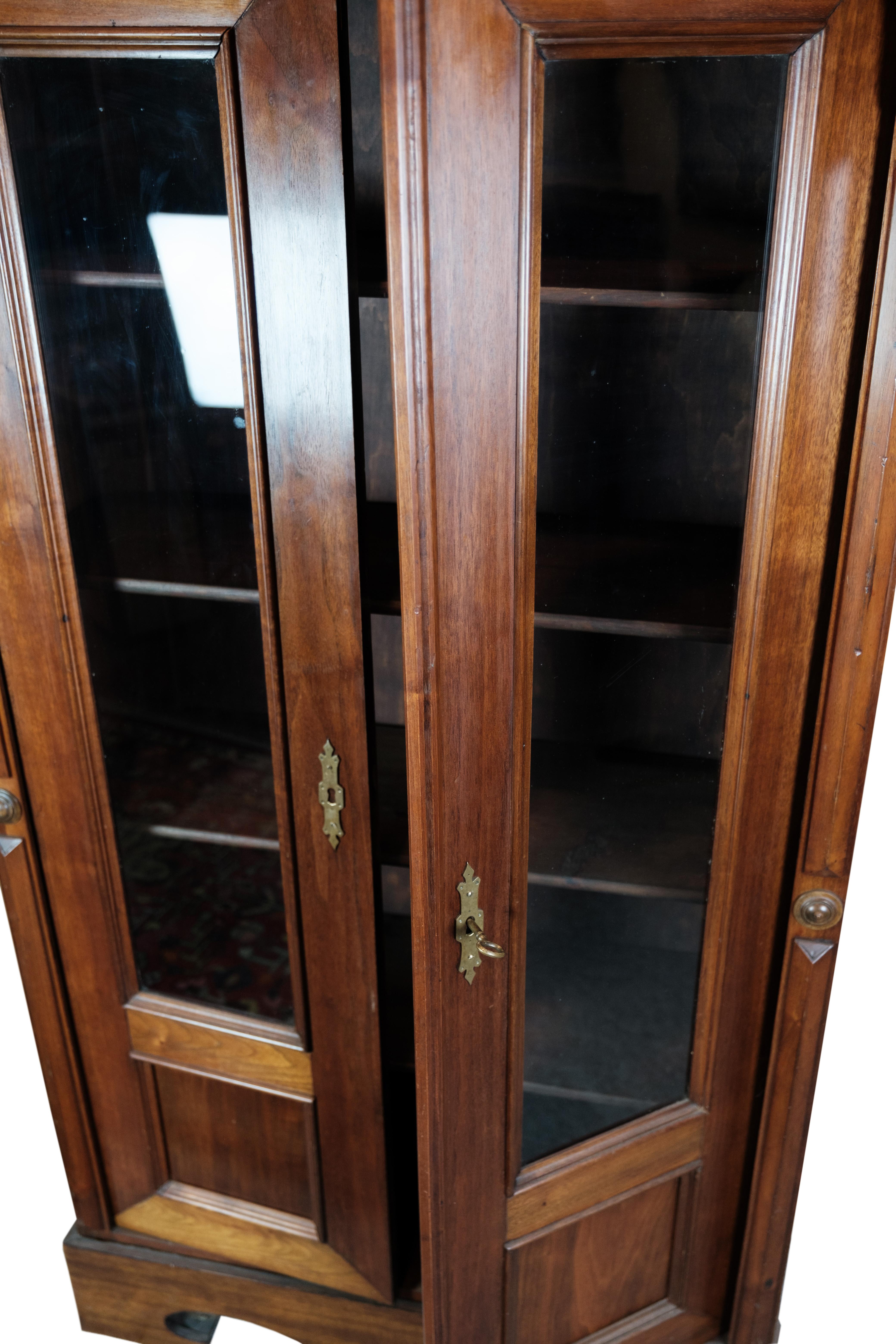 Glass Cabinet Originating from Denmark in Walnut from Around the Year, 1860s 4