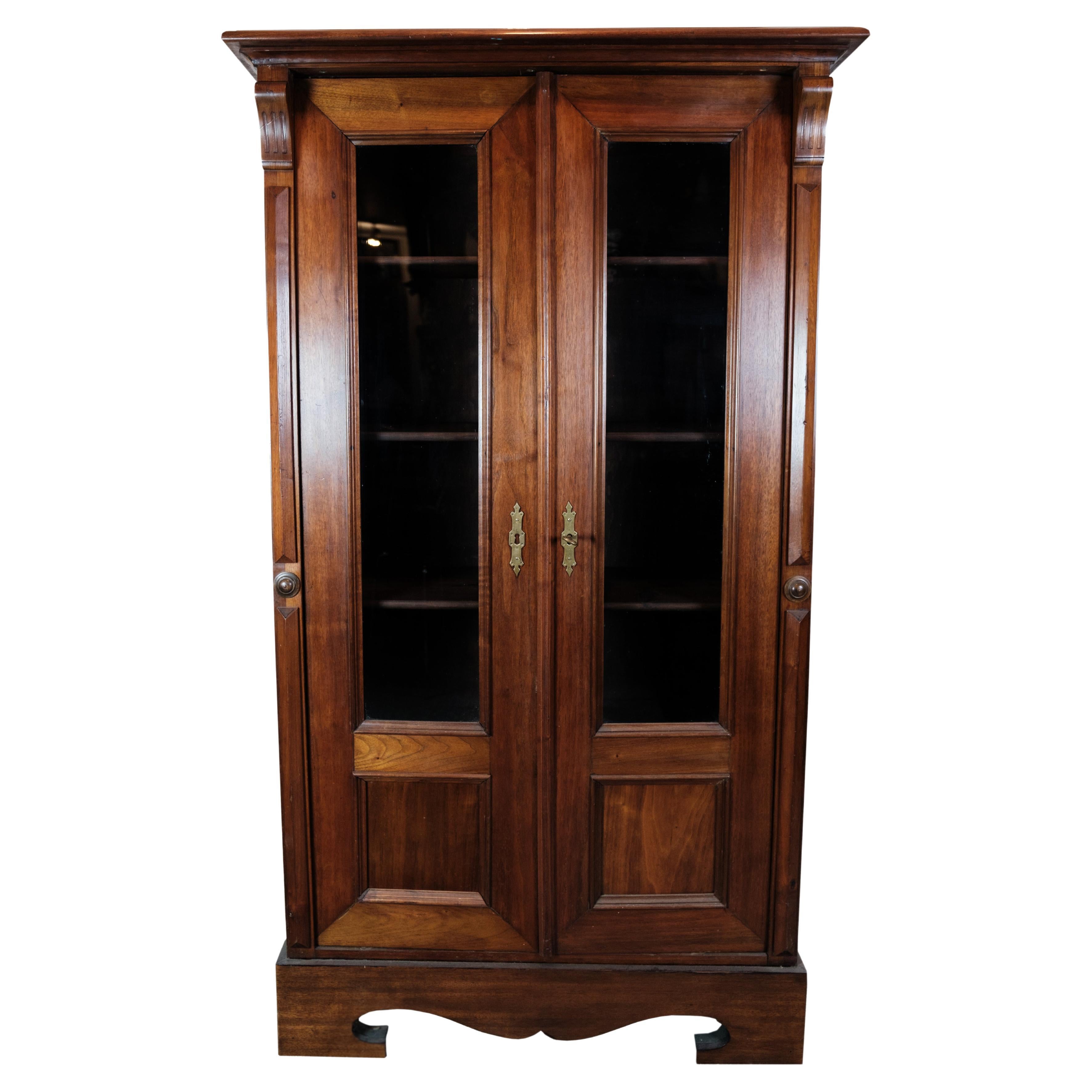 Glass Cabinet Originating from Denmark in Walnut from Around the Year, 1860s