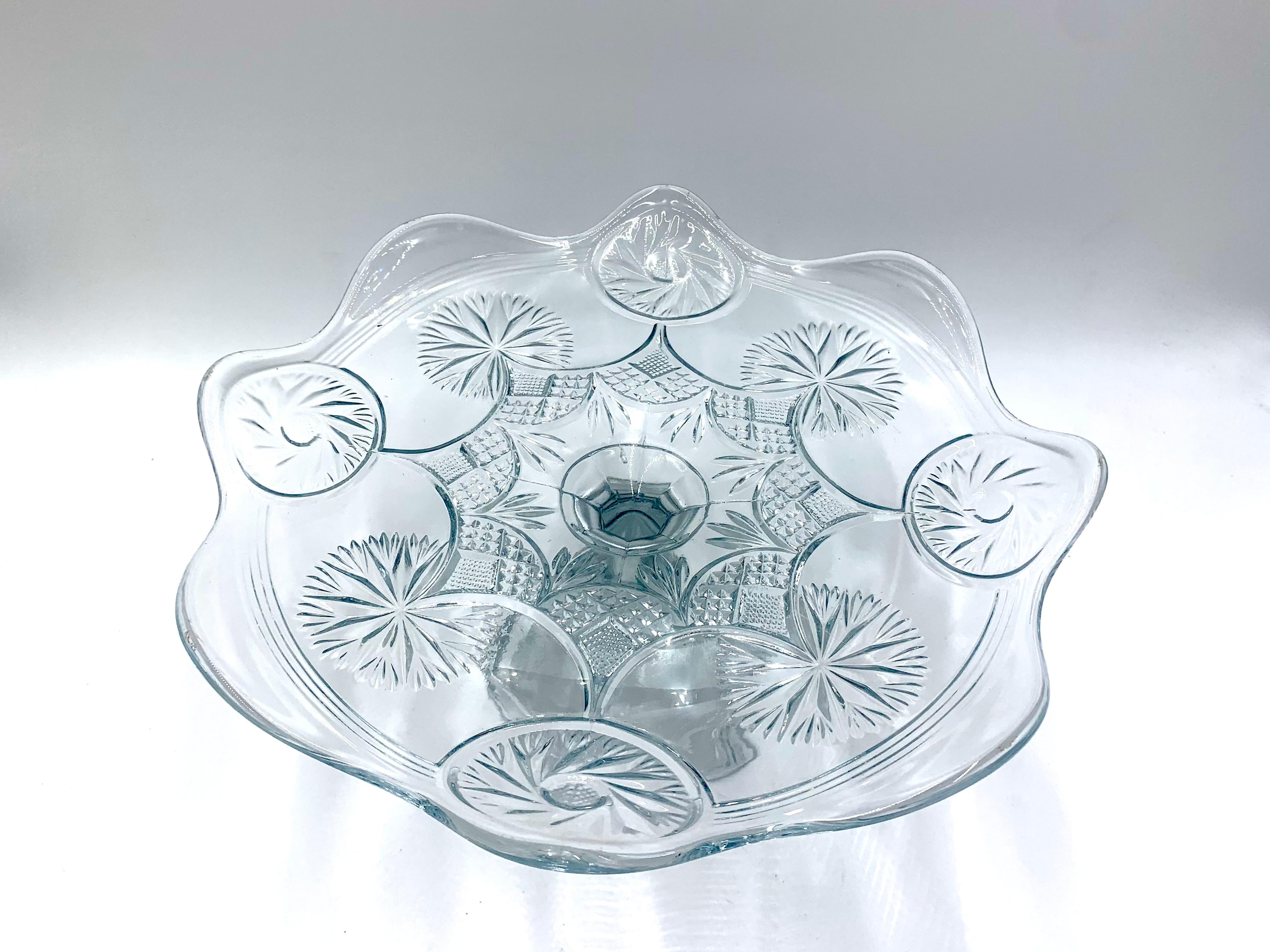 Mid-Century Modern Glass Cake Stand, Poland, 1970s For Sale