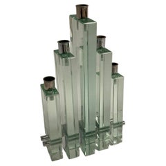 Retro Glass Candle Holder Attributed to Fontana Arte