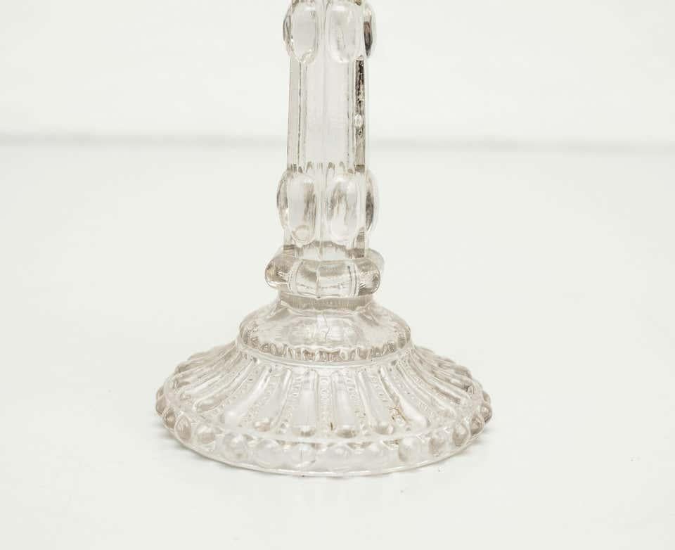 Spanish Glass Candle Holder, circa 1950 For Sale