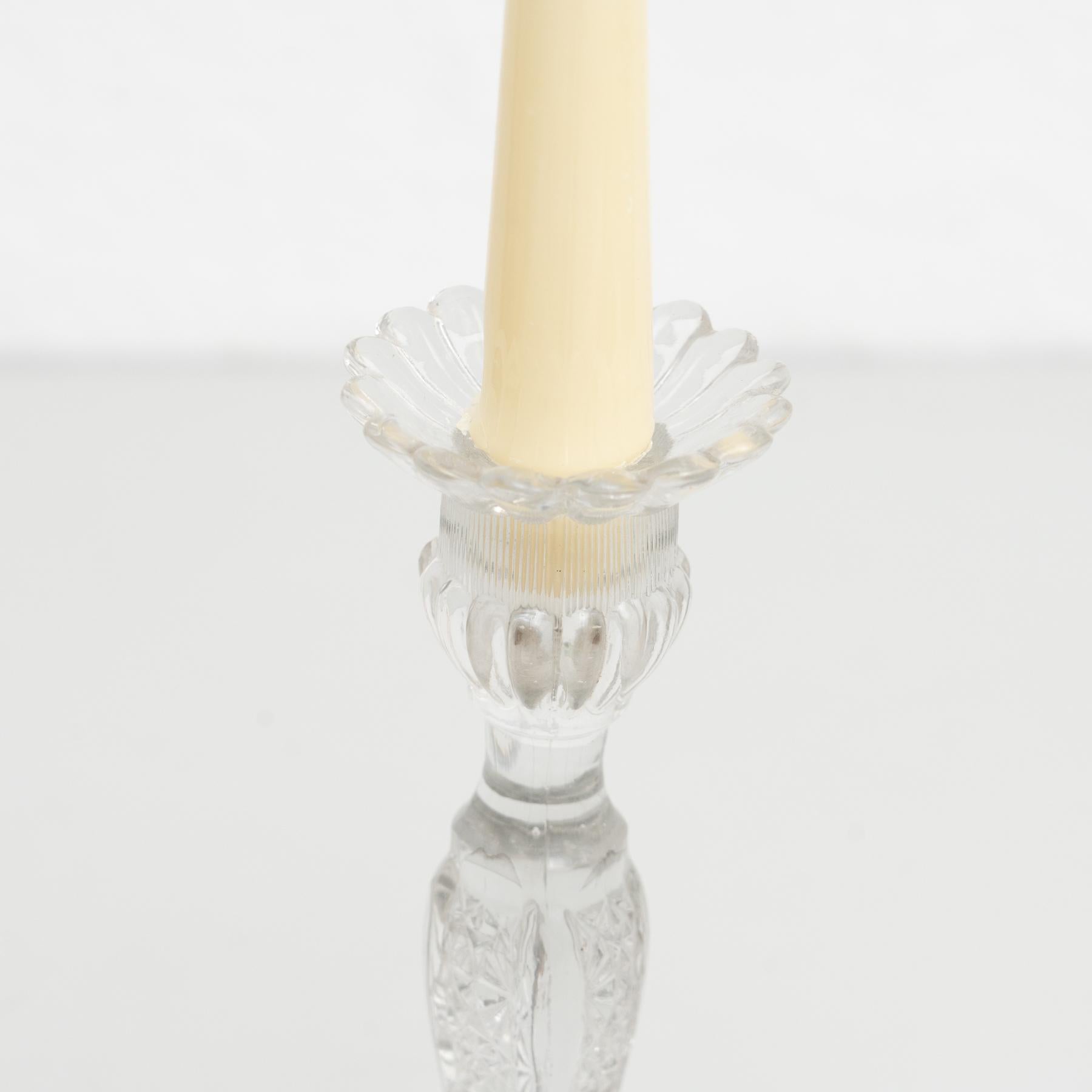 Glass Candle Holder, circa 1950 In Good Condition For Sale In Barcelona, Barcelona