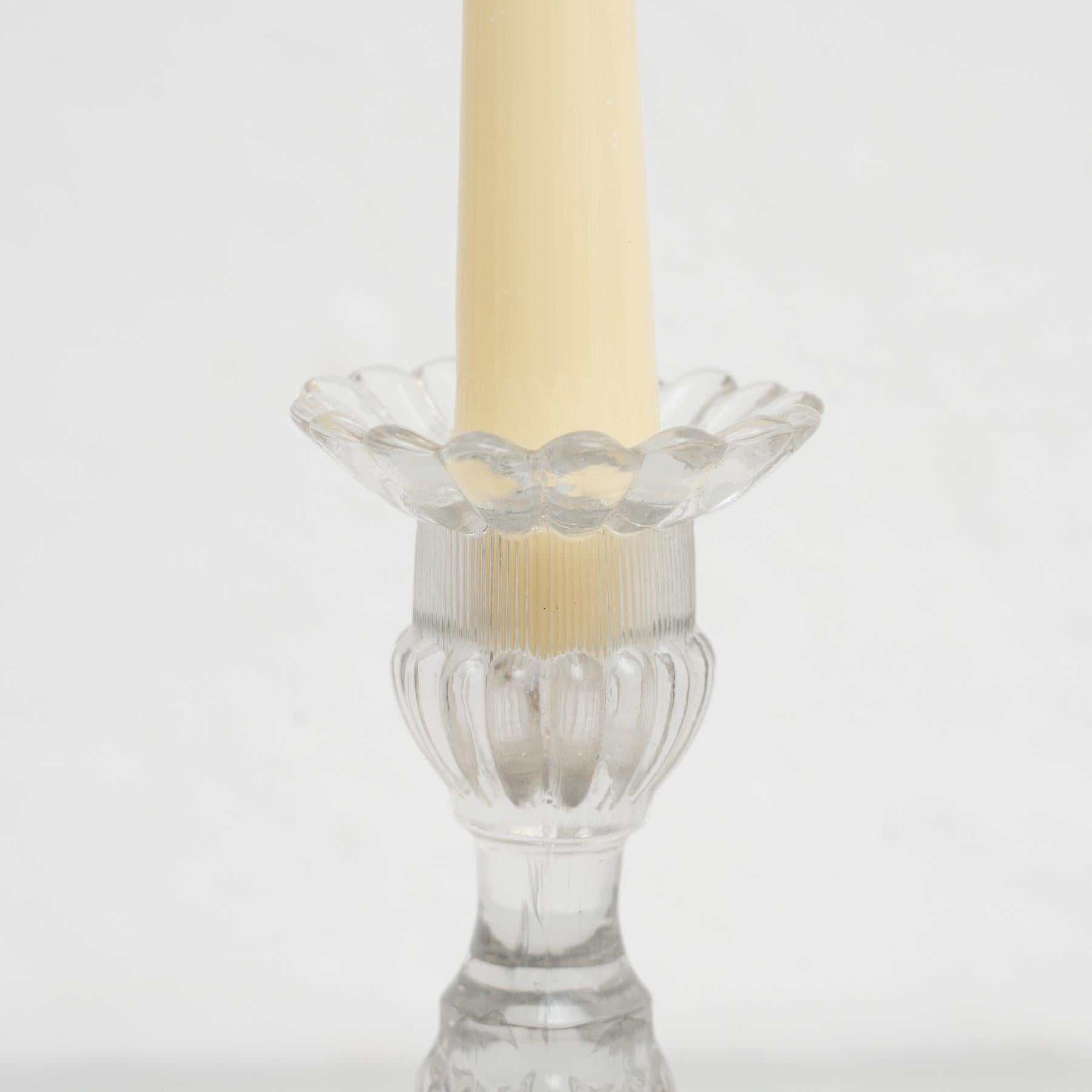 Mid-20th Century Glass Candle Holder, circa 1950 For Sale