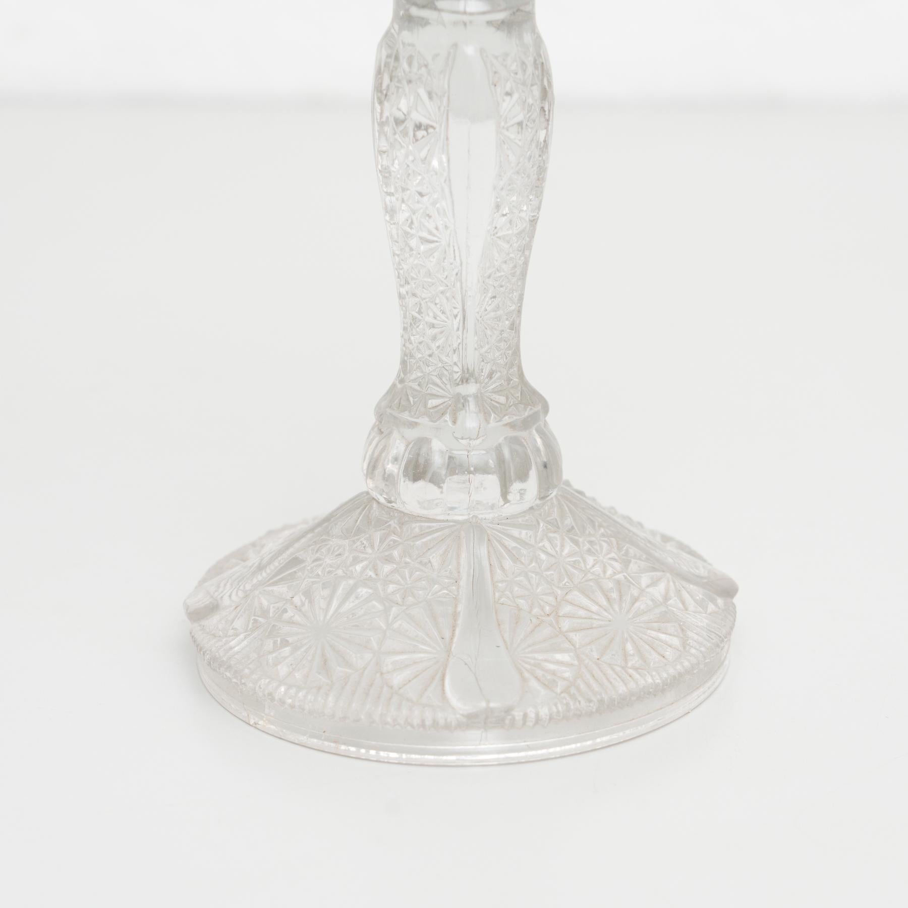 Glass Candle Holder, circa 1950 For Sale 1