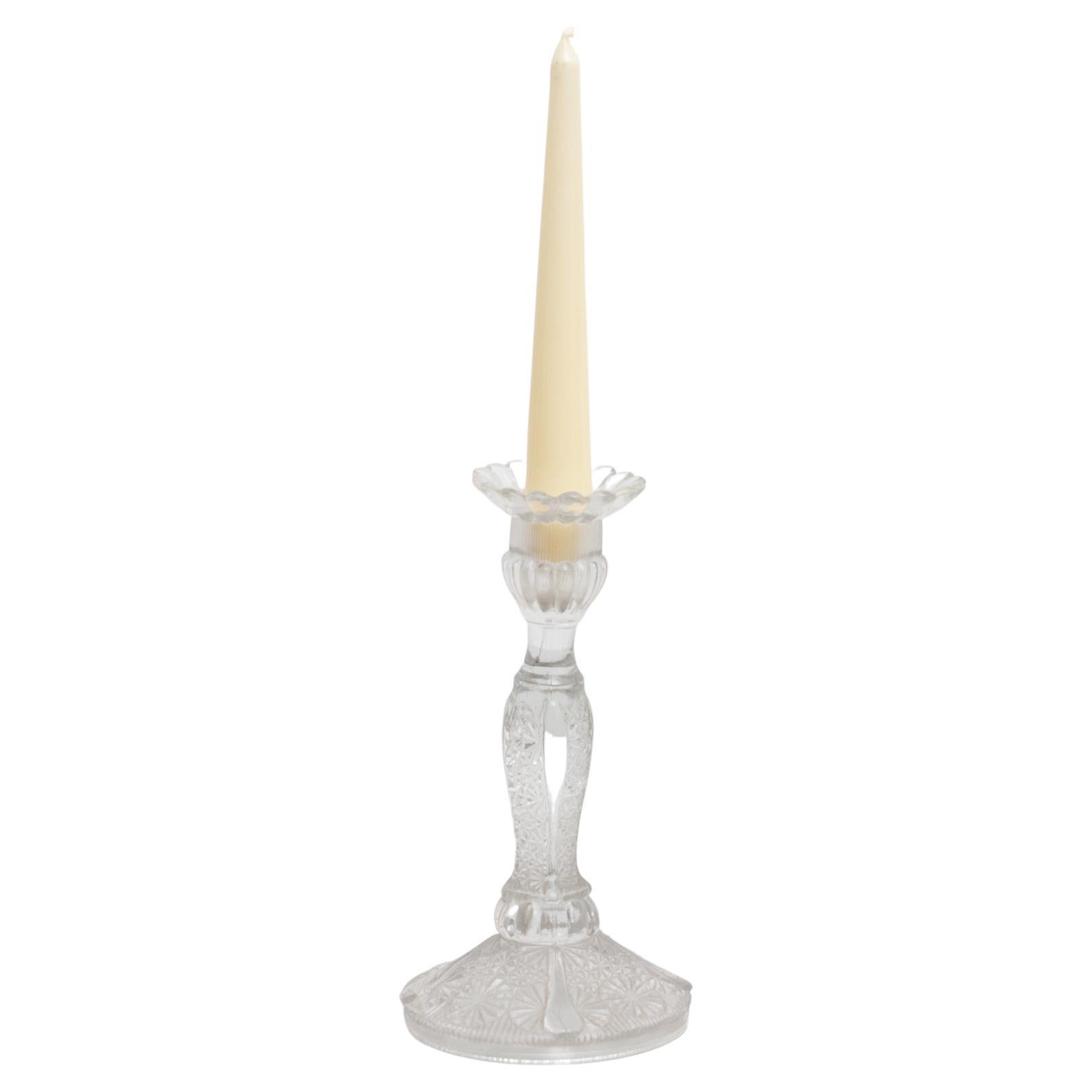 Glass Candle Holder, circa 1950 For Sale