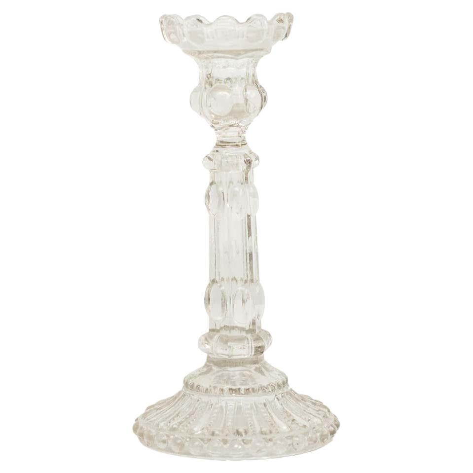 Glass Candle Holder, circa 1950 For Sale