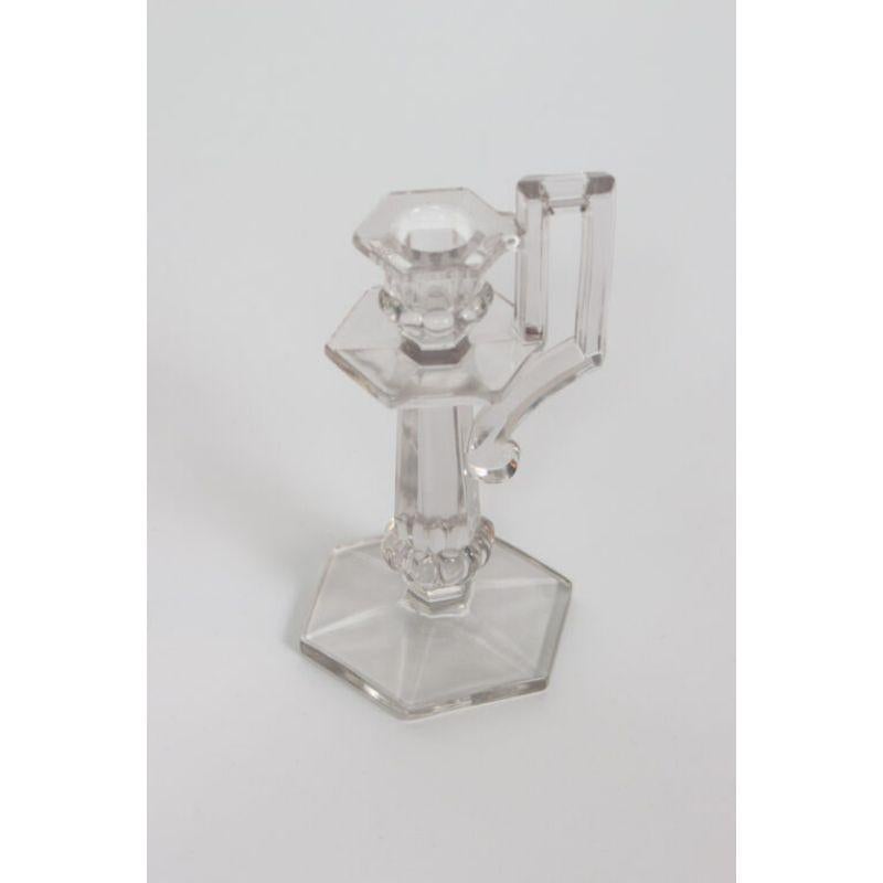 American Glass Candlestick with Handles For Sale