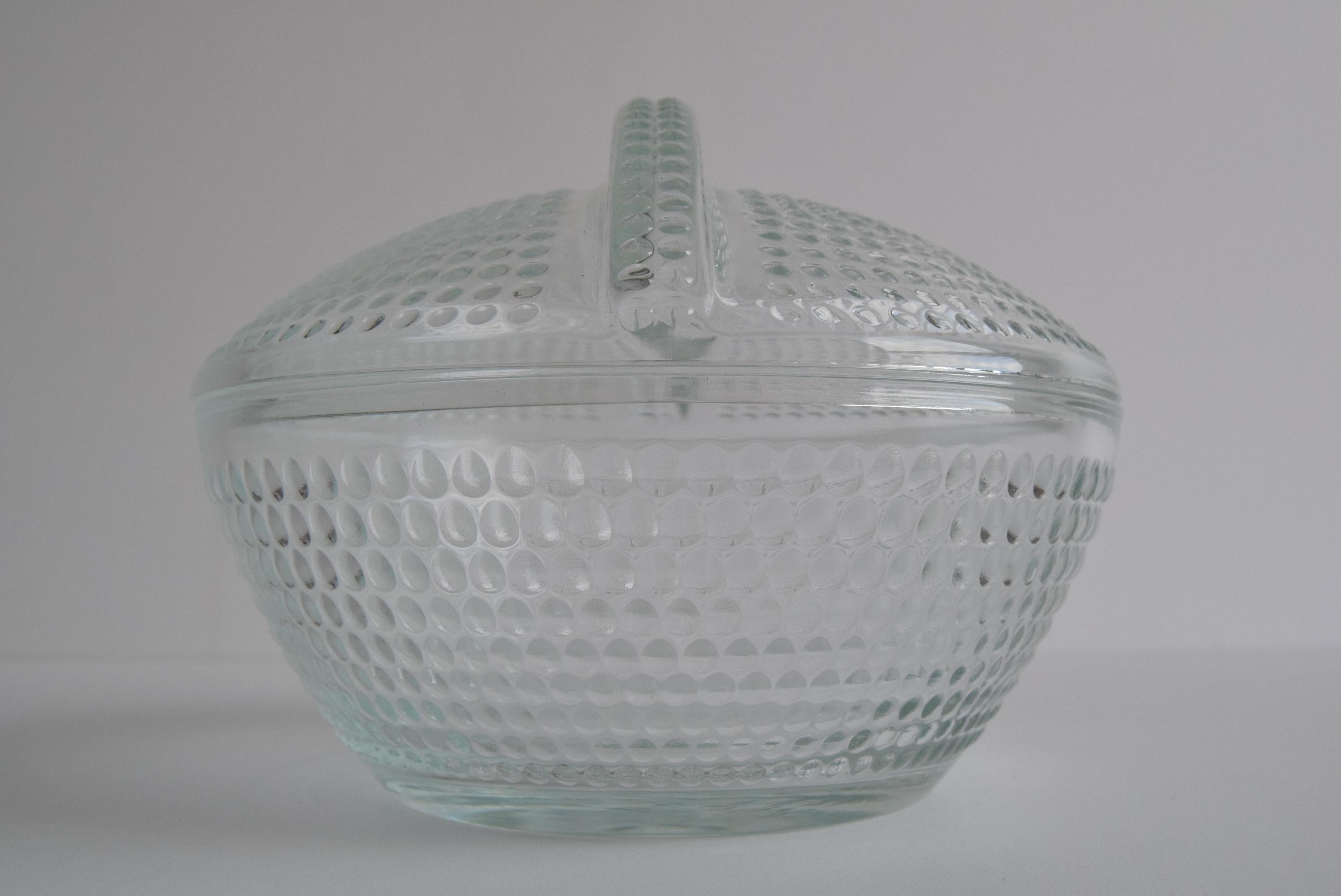 Mid-Century Modern Bol à bonbons et sucrier d'Adolf Matura pour la verrerie Libochovice en vente
