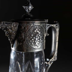 Jarra de vidrio con montura de plata, Topazio, Portugal, principios del siglo XX