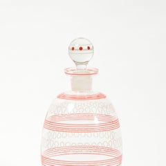 Glass Carafe with Tripes, Czechoslovakia, 1960s