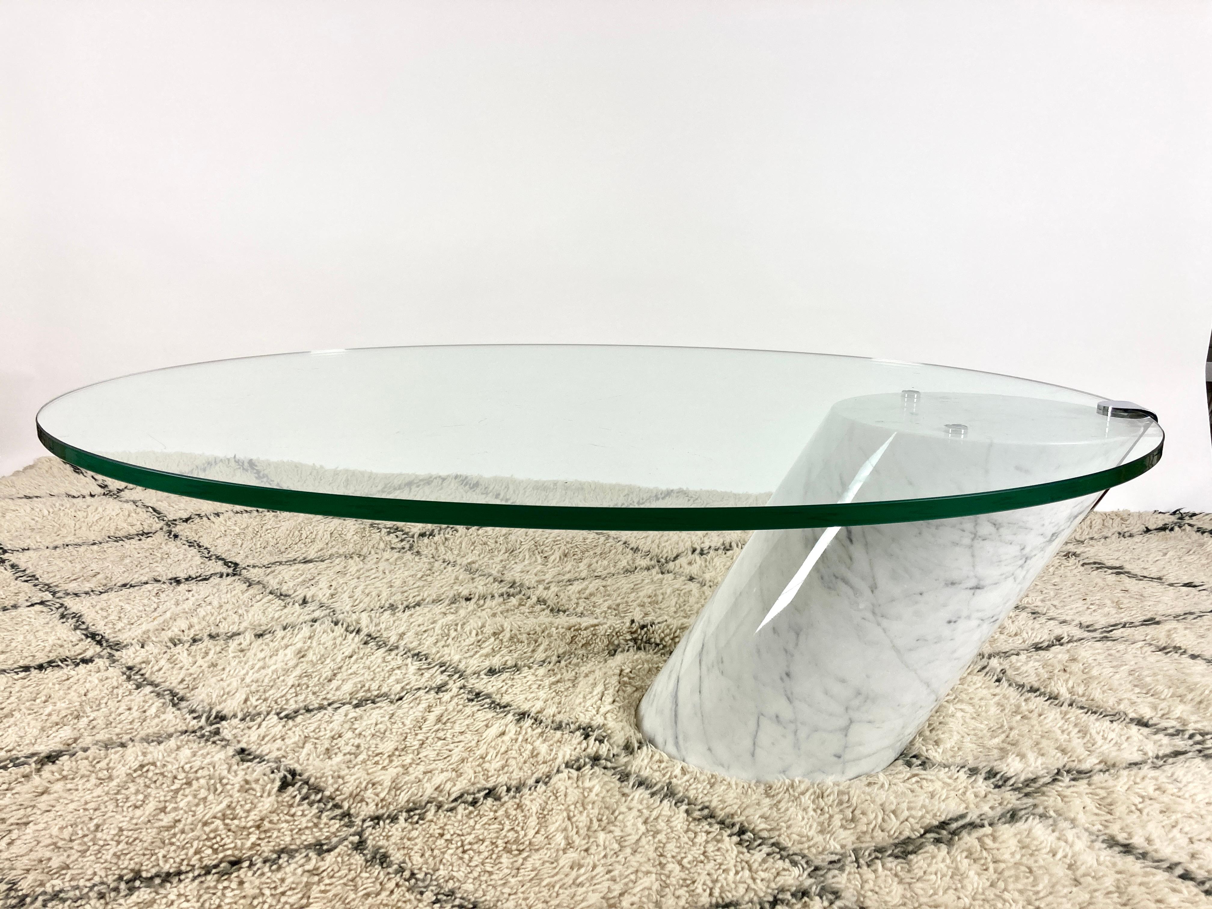 Glass & Carrara Marble Coffee Table, K1000, Ronald Schmitt Team Form Ag, Switzer 6