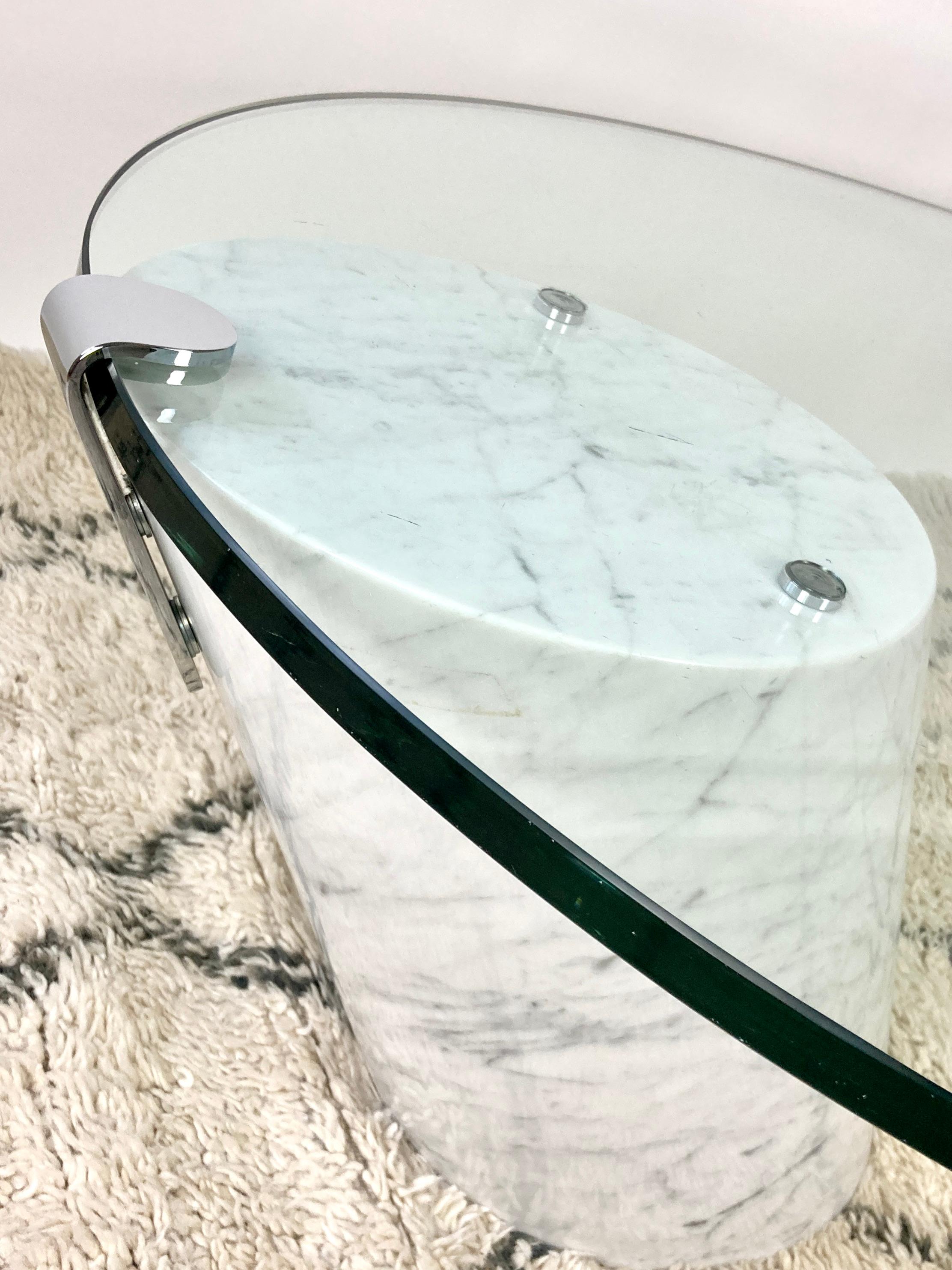 Glass & Carrara Marble Coffee Table, K1000, Ronald Schmitt Team Form Ag, Switzer In Good Condition In Bristol, GB