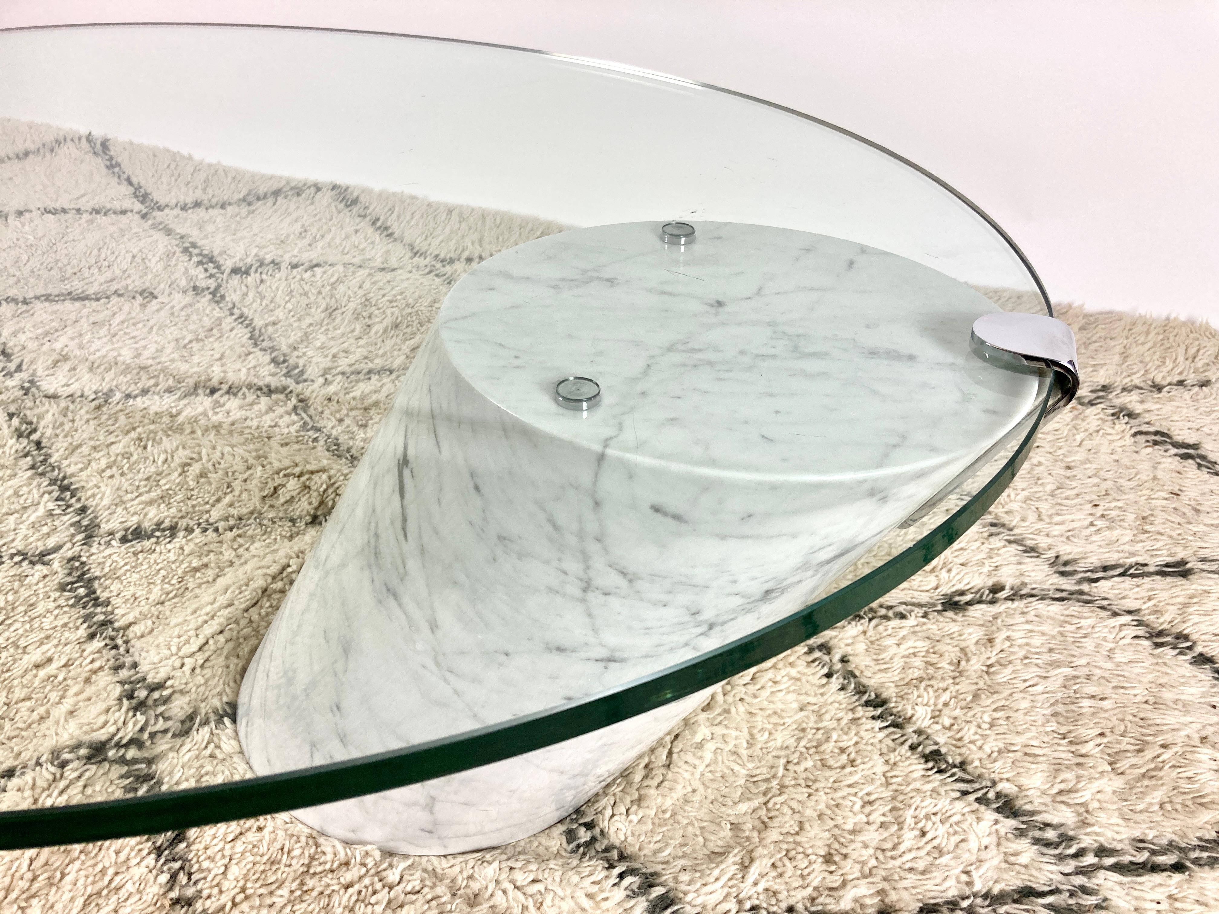 Glass & Carrara Marble Coffee Table, K1000, Ronald Schmitt Team Form Ag, Switzer 4