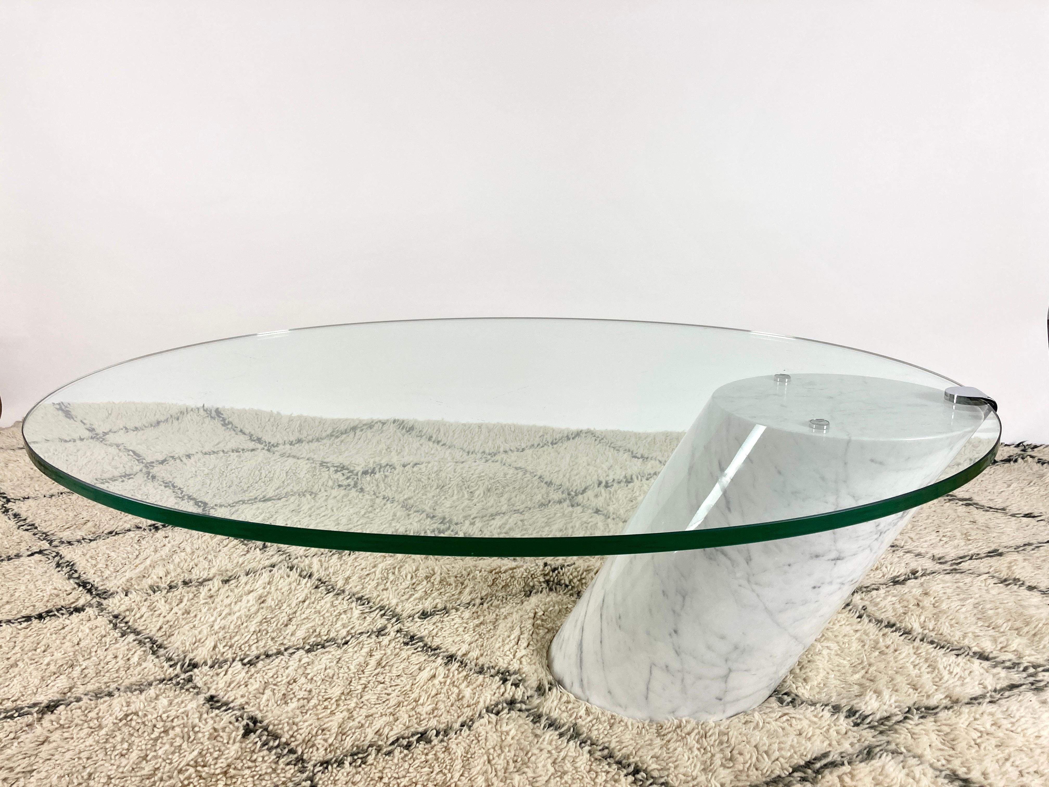 Glass & Carrara Marble Coffee Table, K1000, Ronald Schmitt Team Form Ag, Switzer 5