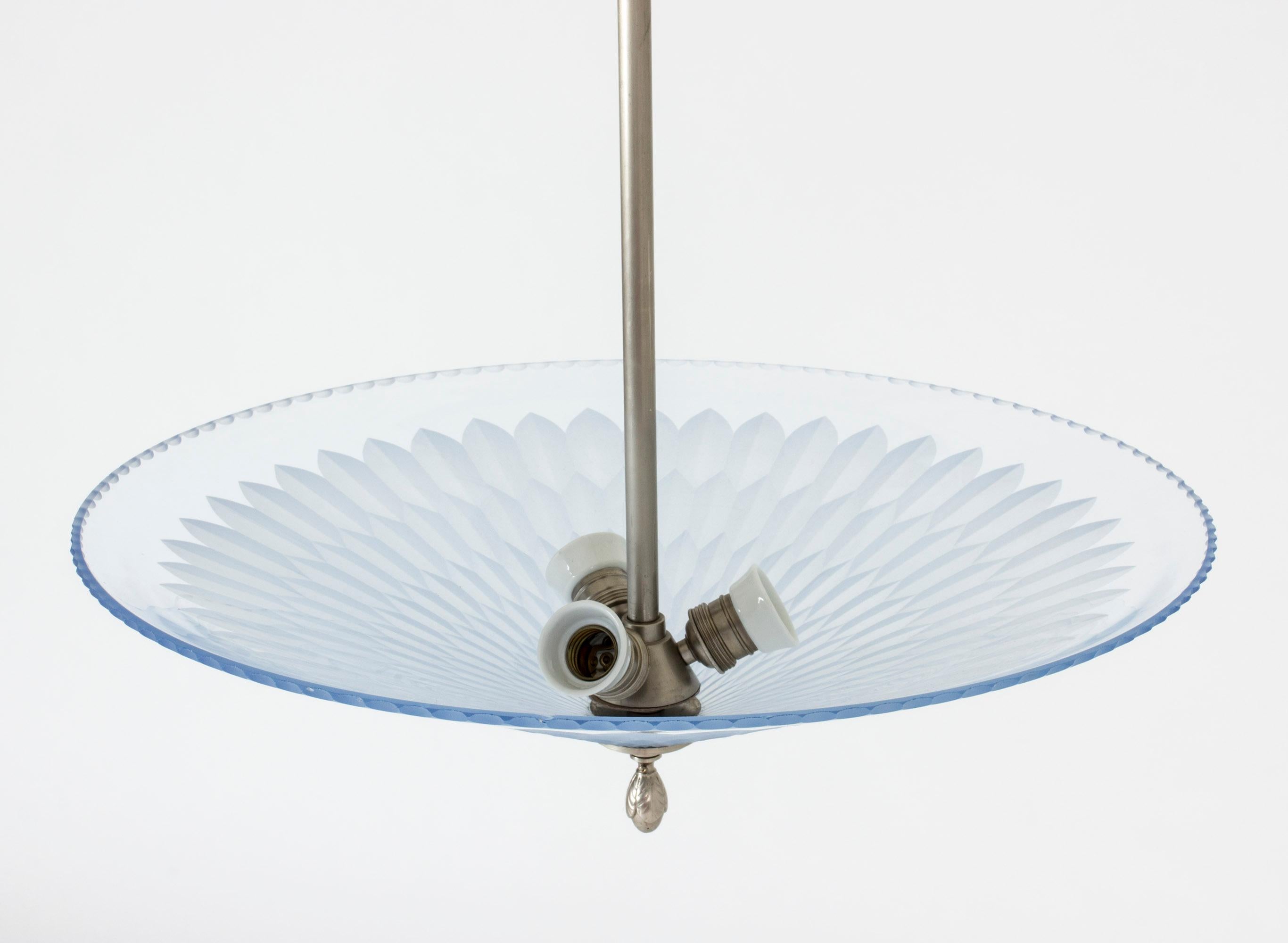 Steel Glass Ceiling Lamp by Edward Hald