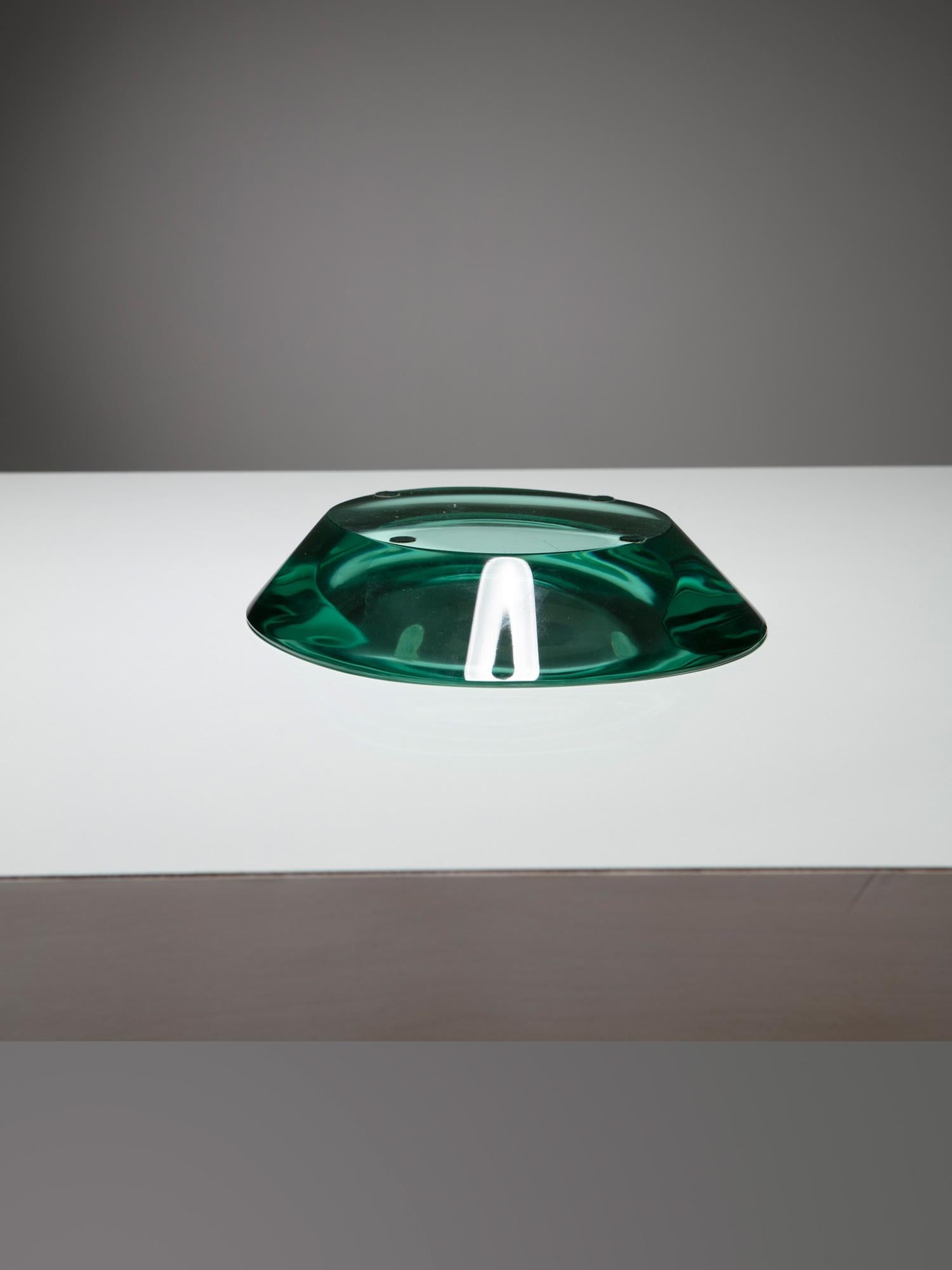 Mid-20th Century Eye-catchy Thick Glass Centerpiece by Fontana Arte, Italy, 1960s For Sale