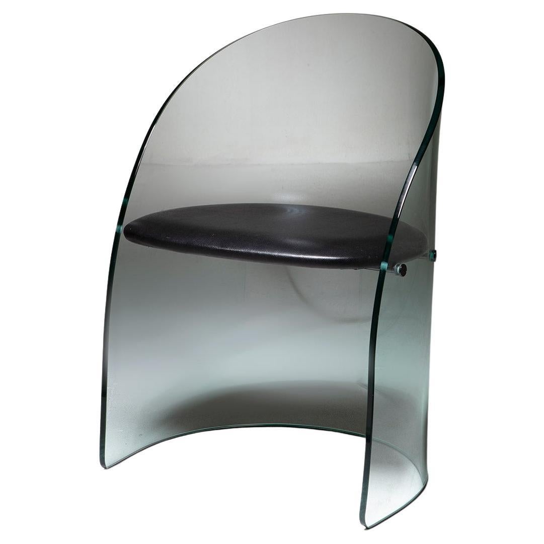Glass Chair Attributed to Nani Prina for Rimadesio, Italy, 1980s