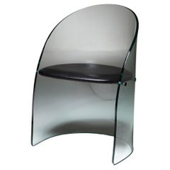Glass Chair Attributed to Nani Prina for Rimadesio, Italy, 1980s