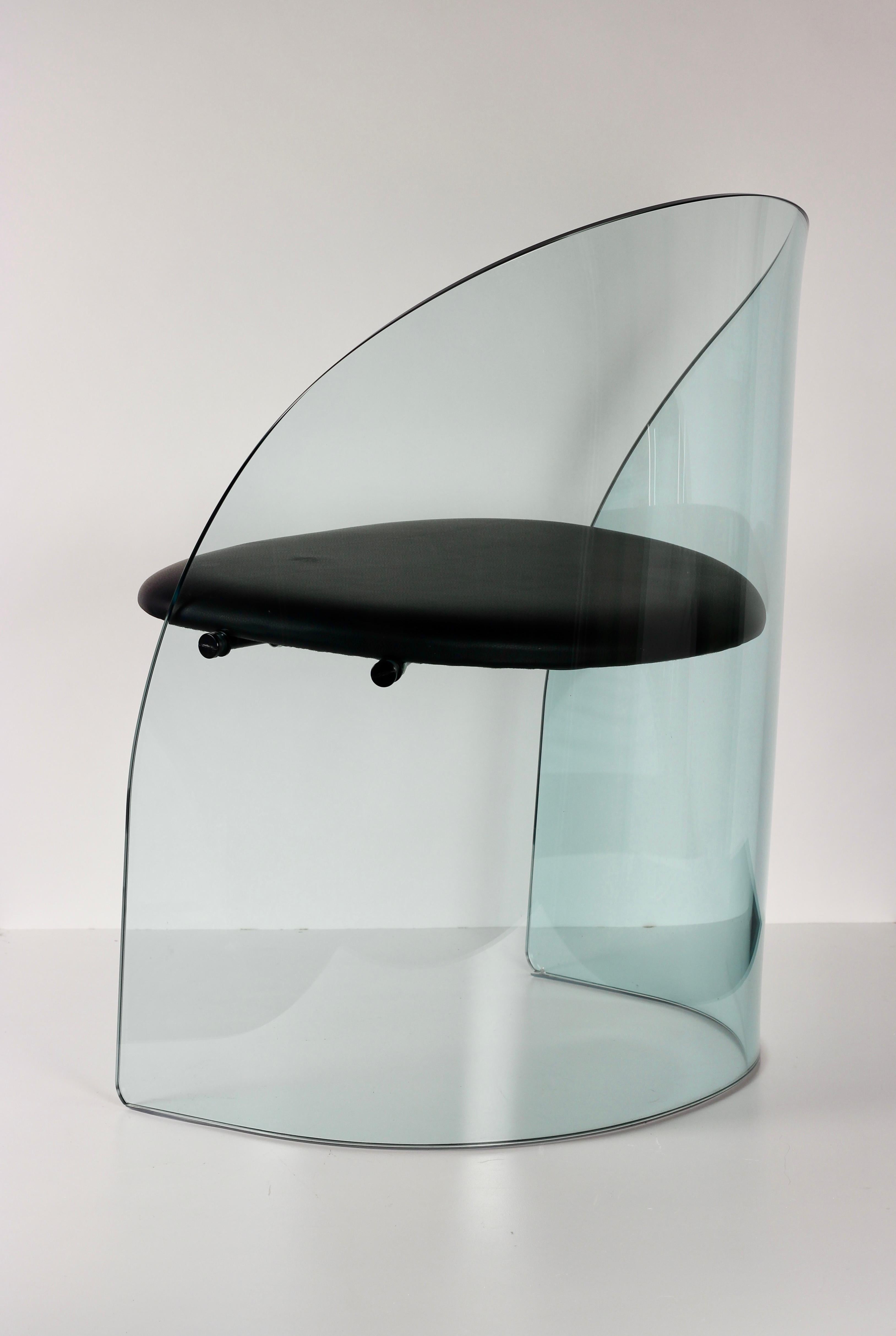 Molded Glass chair in the Manner of Louis Dierra For Sale