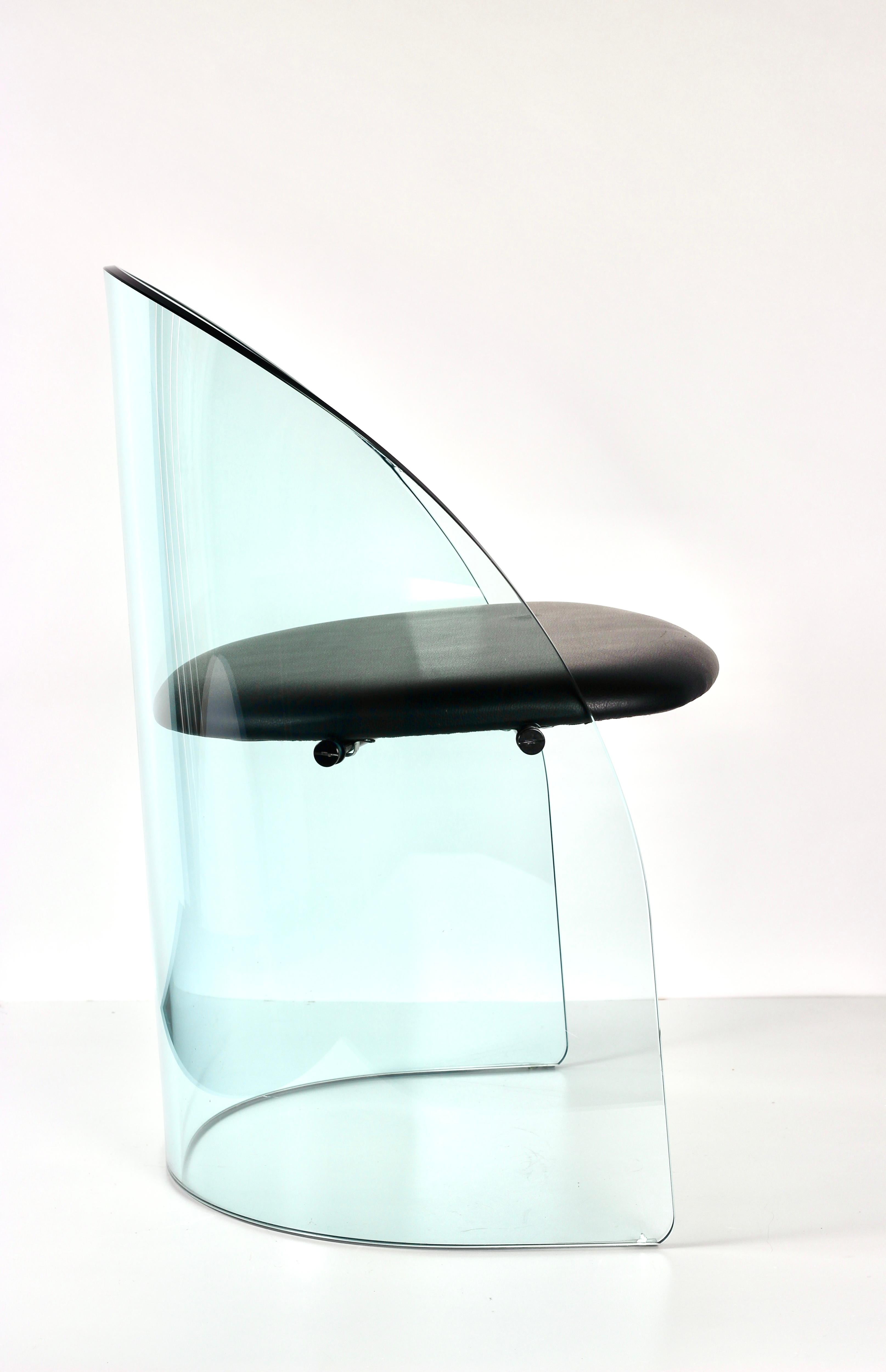 Molded Glass chair in the Manner of Louis Dierra For Sale